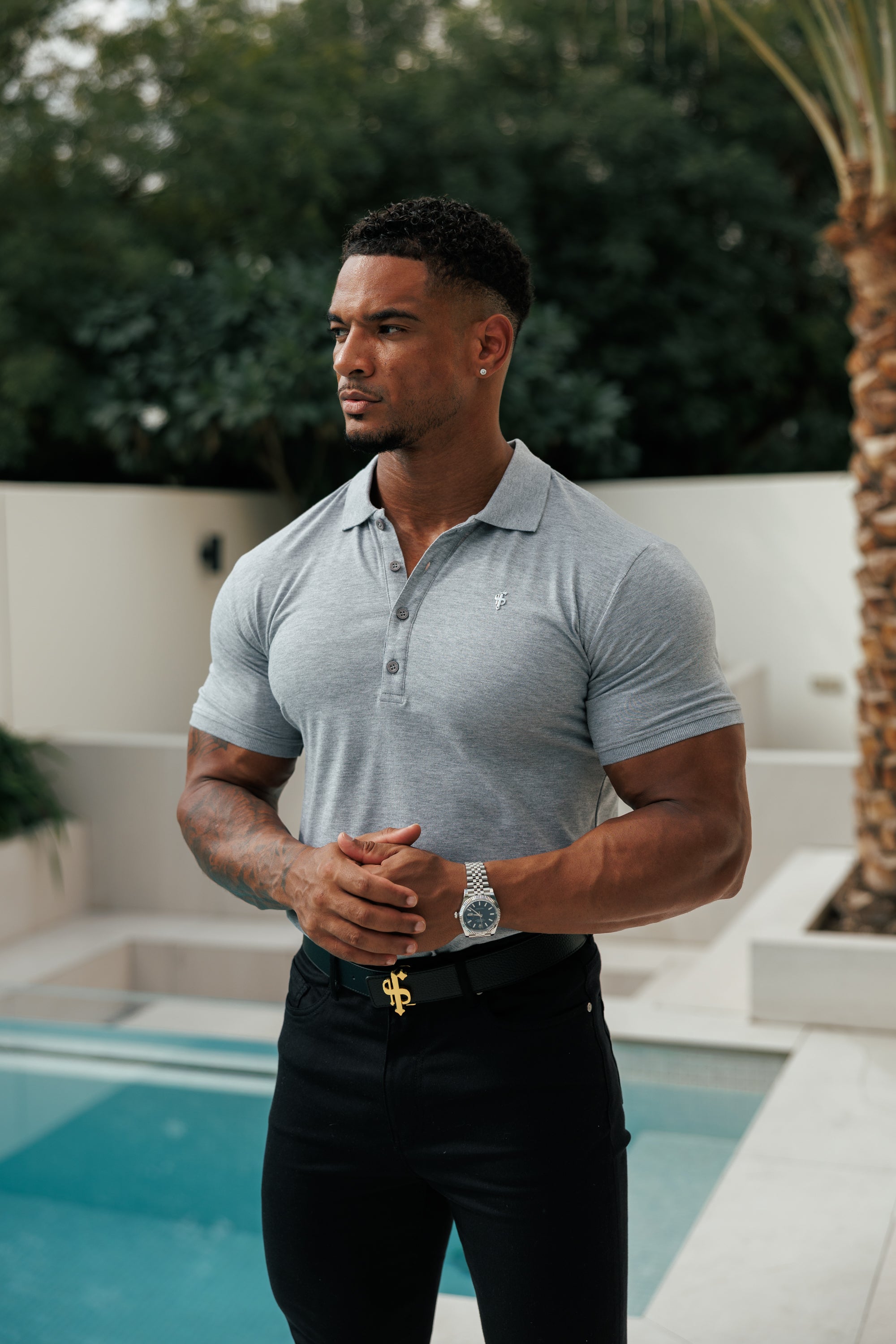 Light Grey / Silver Polo Shirt - FSH1406