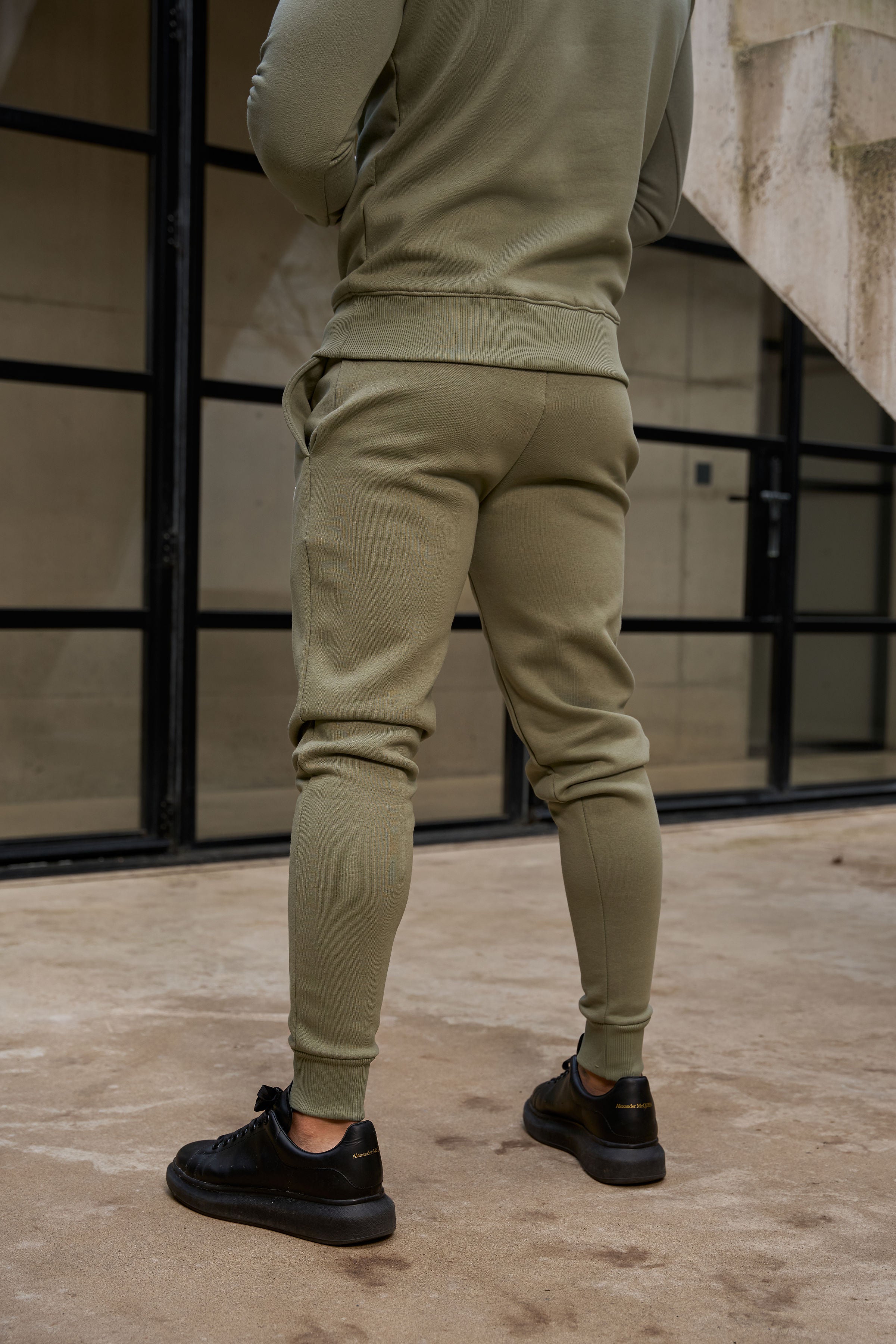 FS Plain Olive Tracksuit Sweat Pants with FS Branding - FSH1198