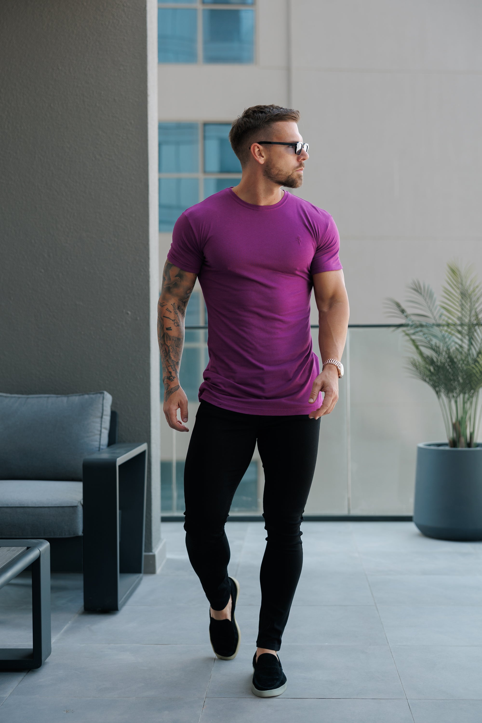 Aphrodite Purple Bamboo Crew - FSH1157