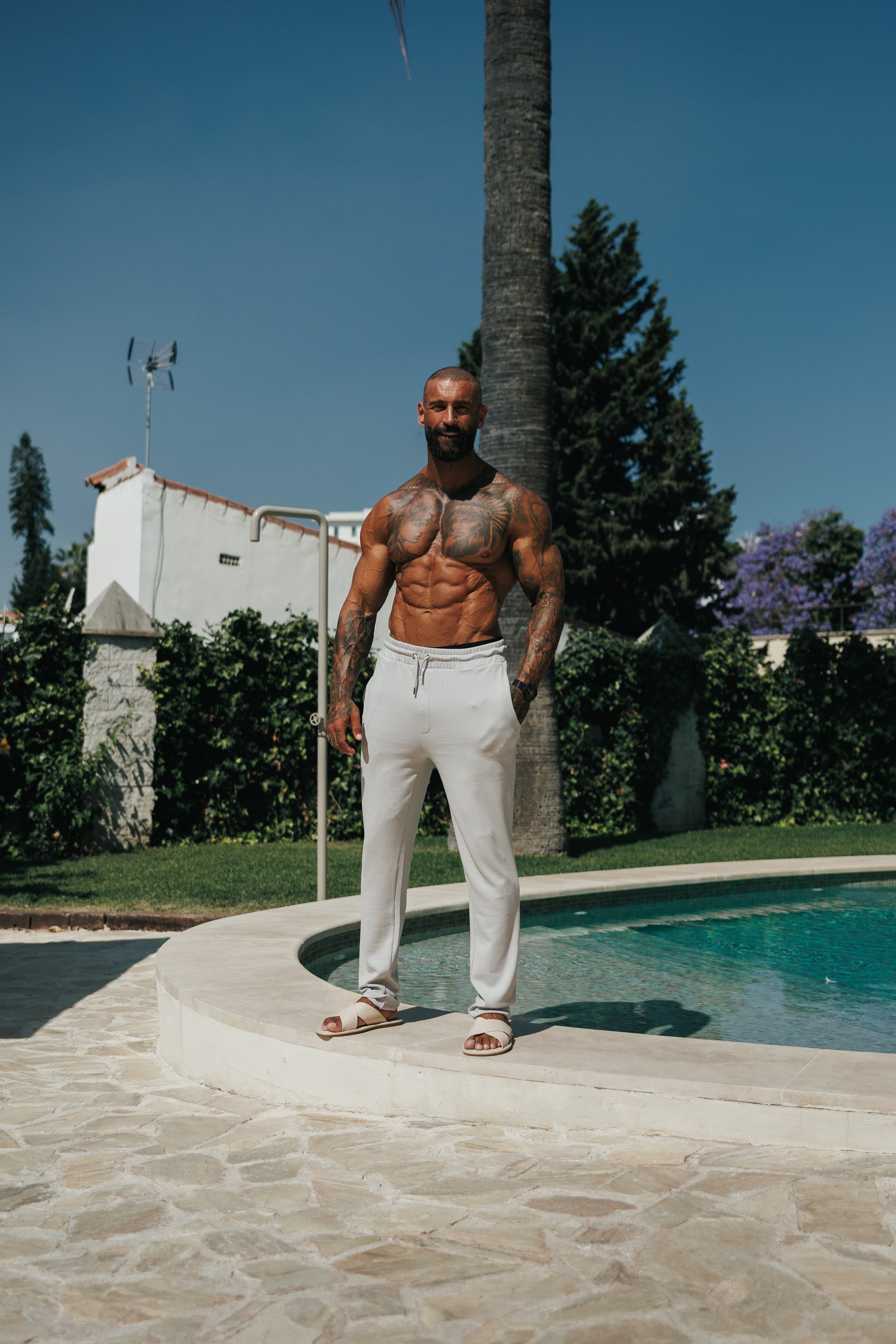 Jersey Cord Slim Light Grey Trousers - FSR091 (PRE ORDER 30TH JUNE)
