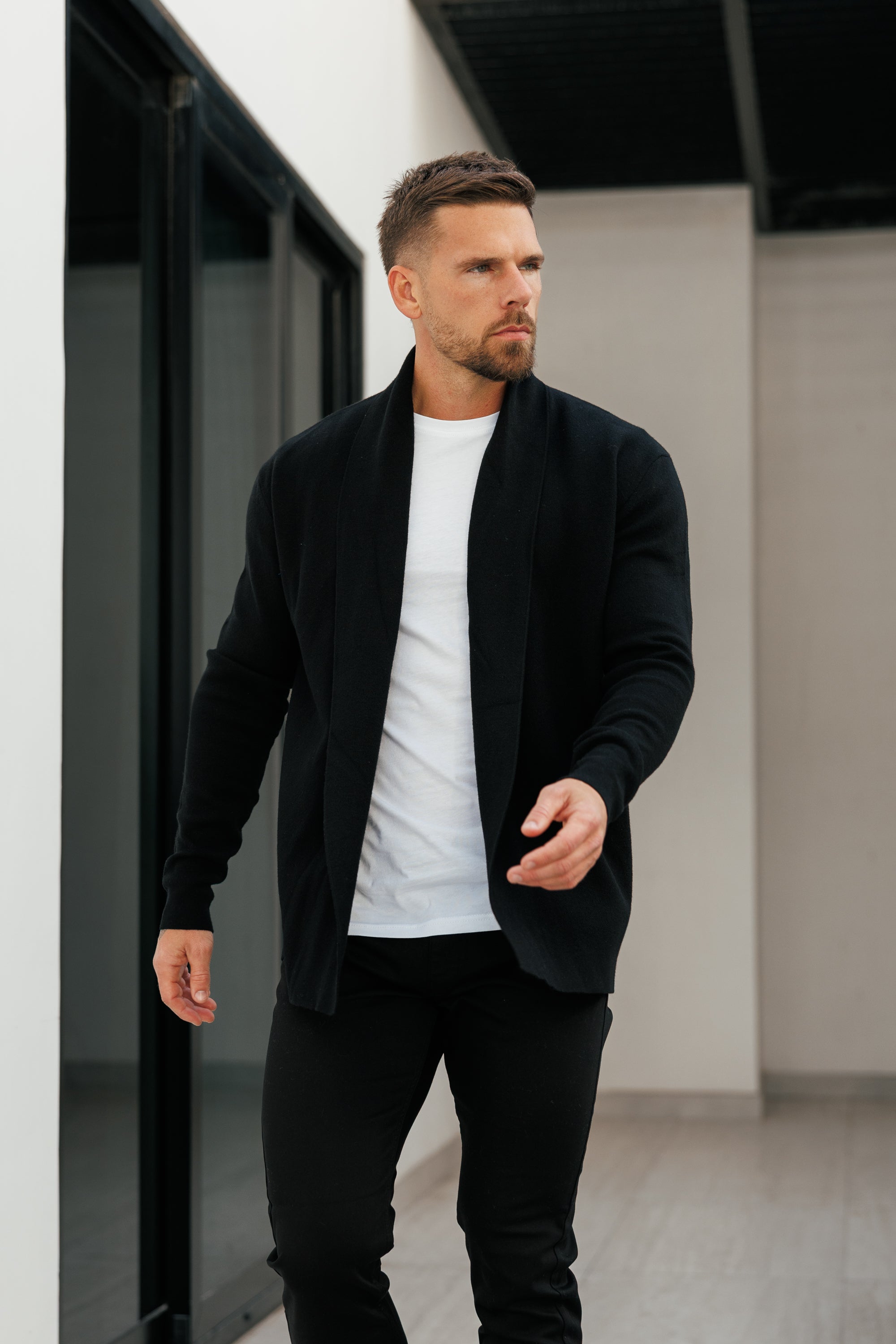 Soft Touch Shawl Cardigan Black - FSA001 (PRE ORDER 29TH APRIL)