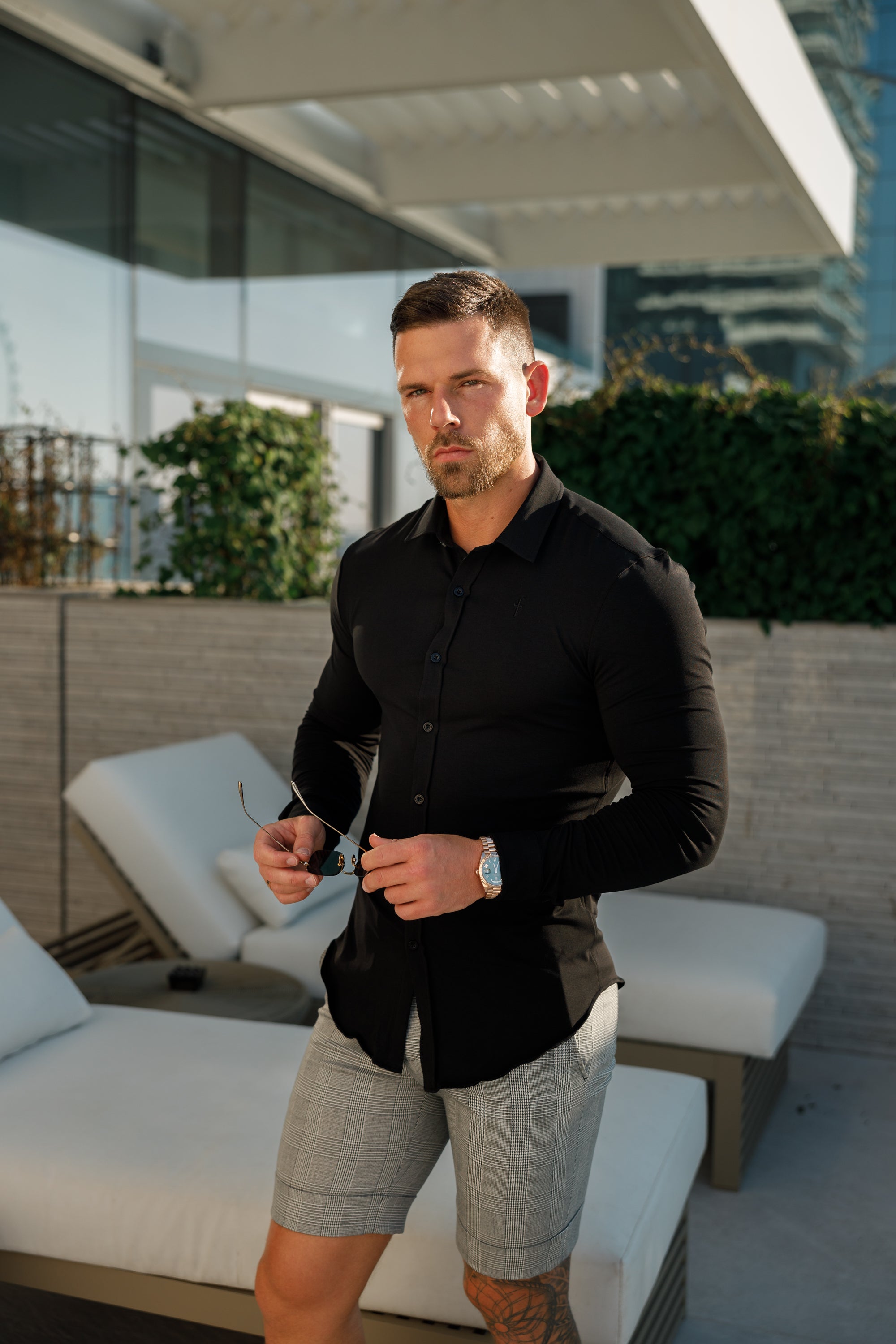 Fitted Black Long Sleeve Jersey - FSD004