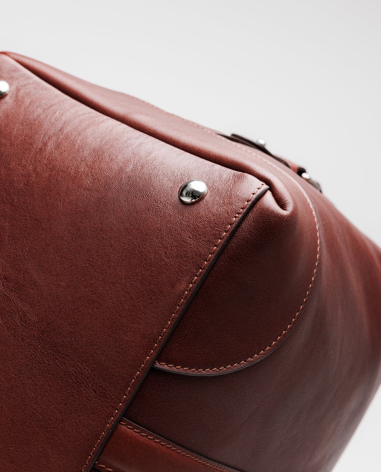 Dark Tan Leather Holdall Bag - FSH202