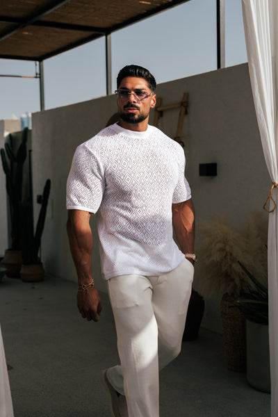 関税込【Father&Sons】Crochet Crew T-Shirt Father Sons Crochet Crew T-Shirt White Short Sleeve - FSJ086