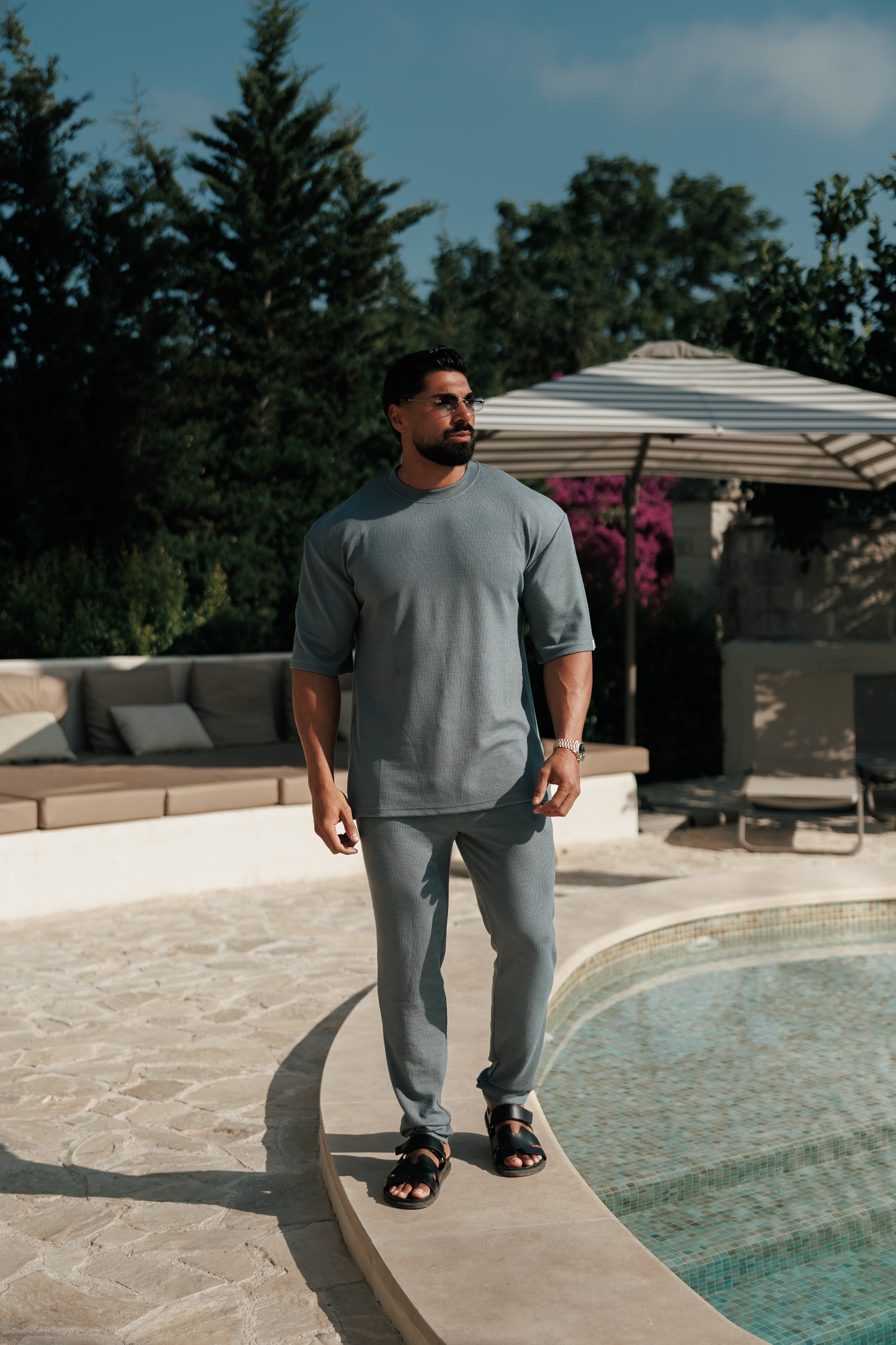 Jersey Cord Slim Gunmetal Trousers - FSR092 (PRE ORDER 15TH JUNE)