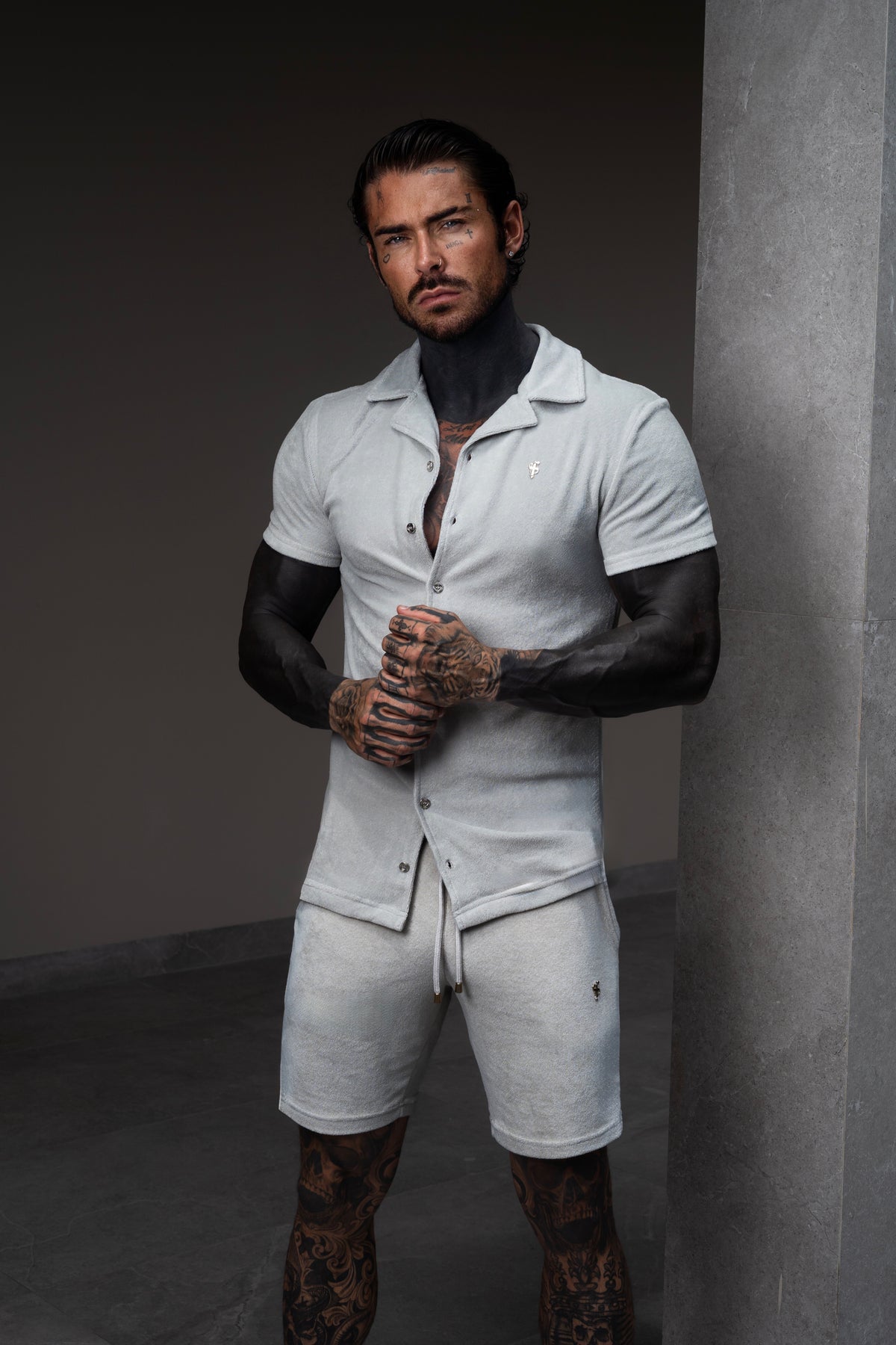 Light Grey Towelling Shorts - FSH659