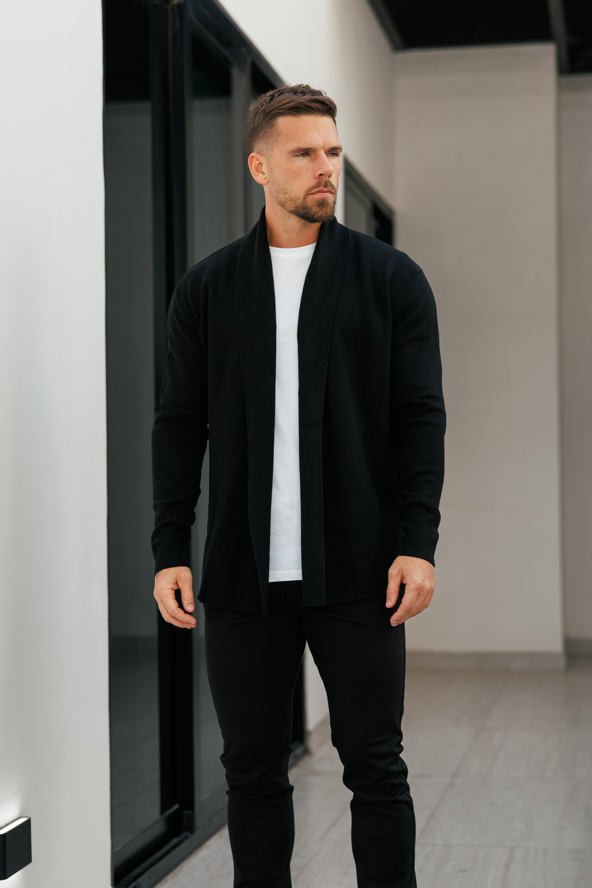 Soft Touch Shawl Cardigan Black - FSA001 (PRE ORDER 29TH APRIL)