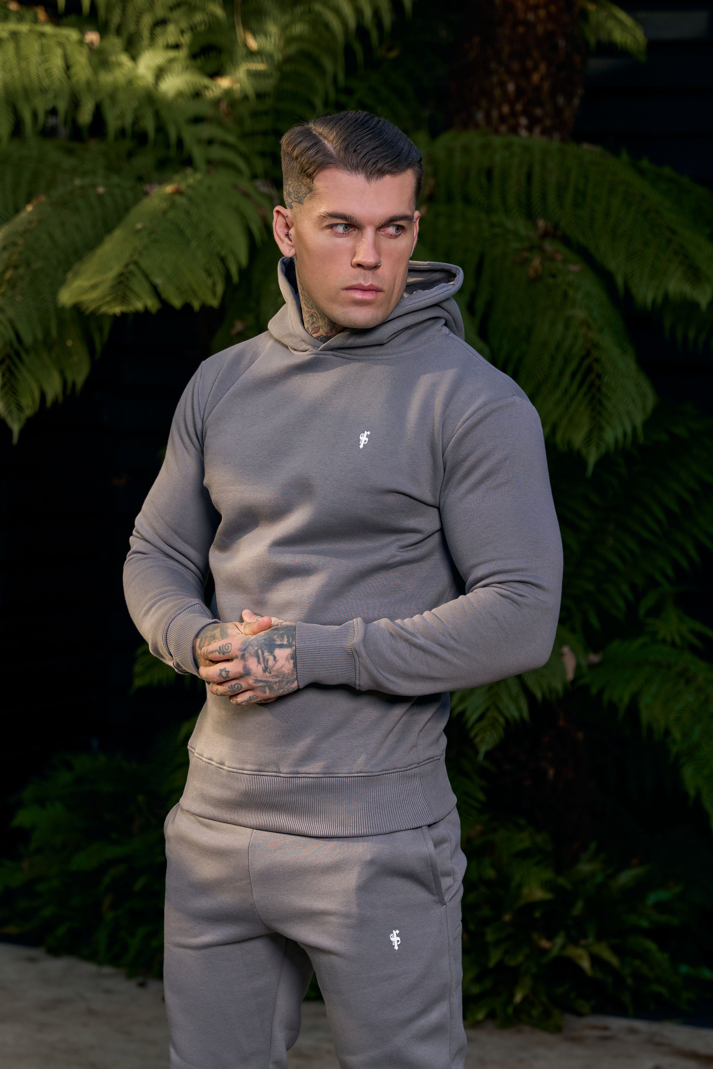 Plain Charcoal Hoodie With FS Branding - FSH1193
