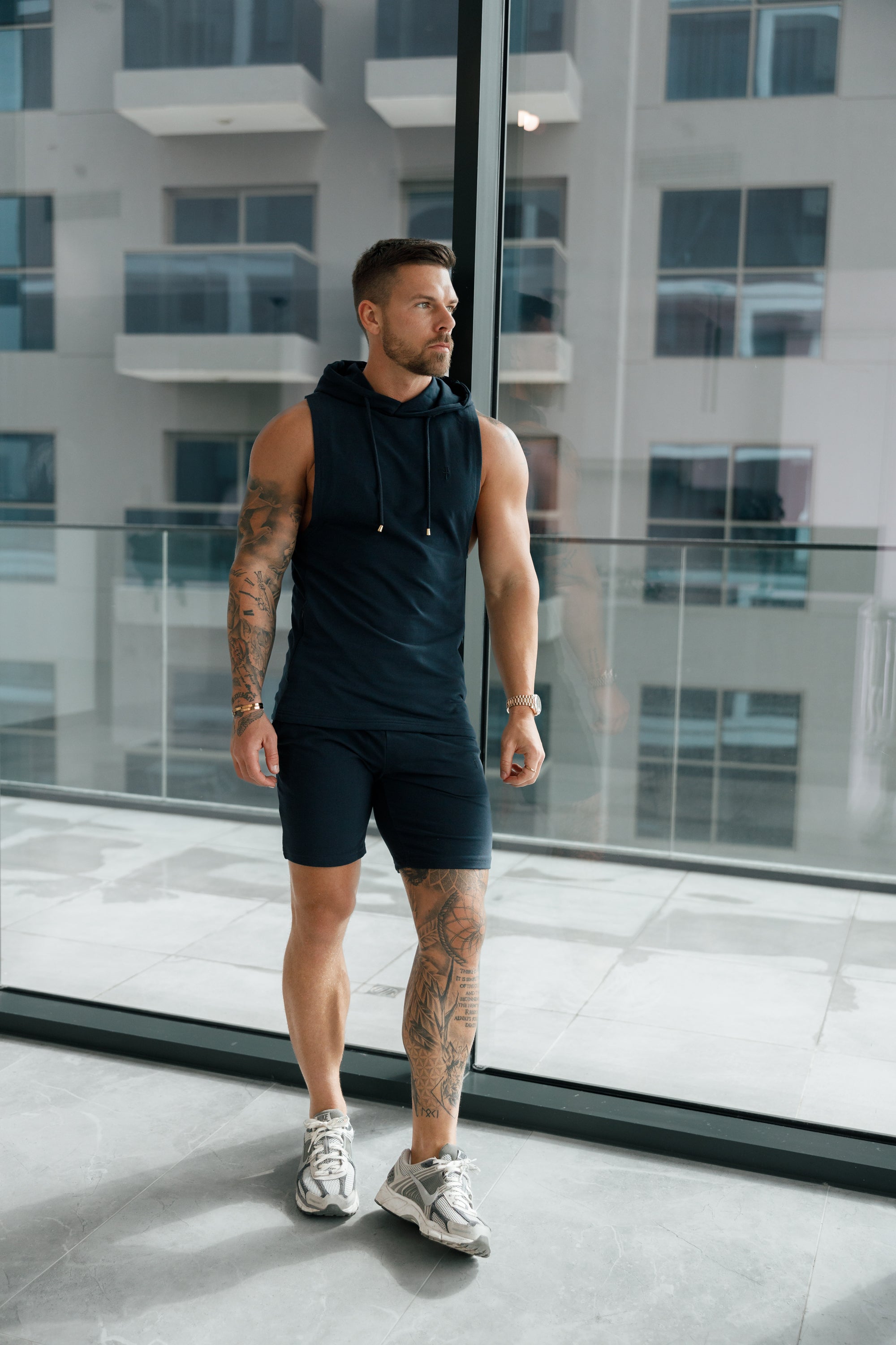 Navy Elasticated Shorts - FSH902