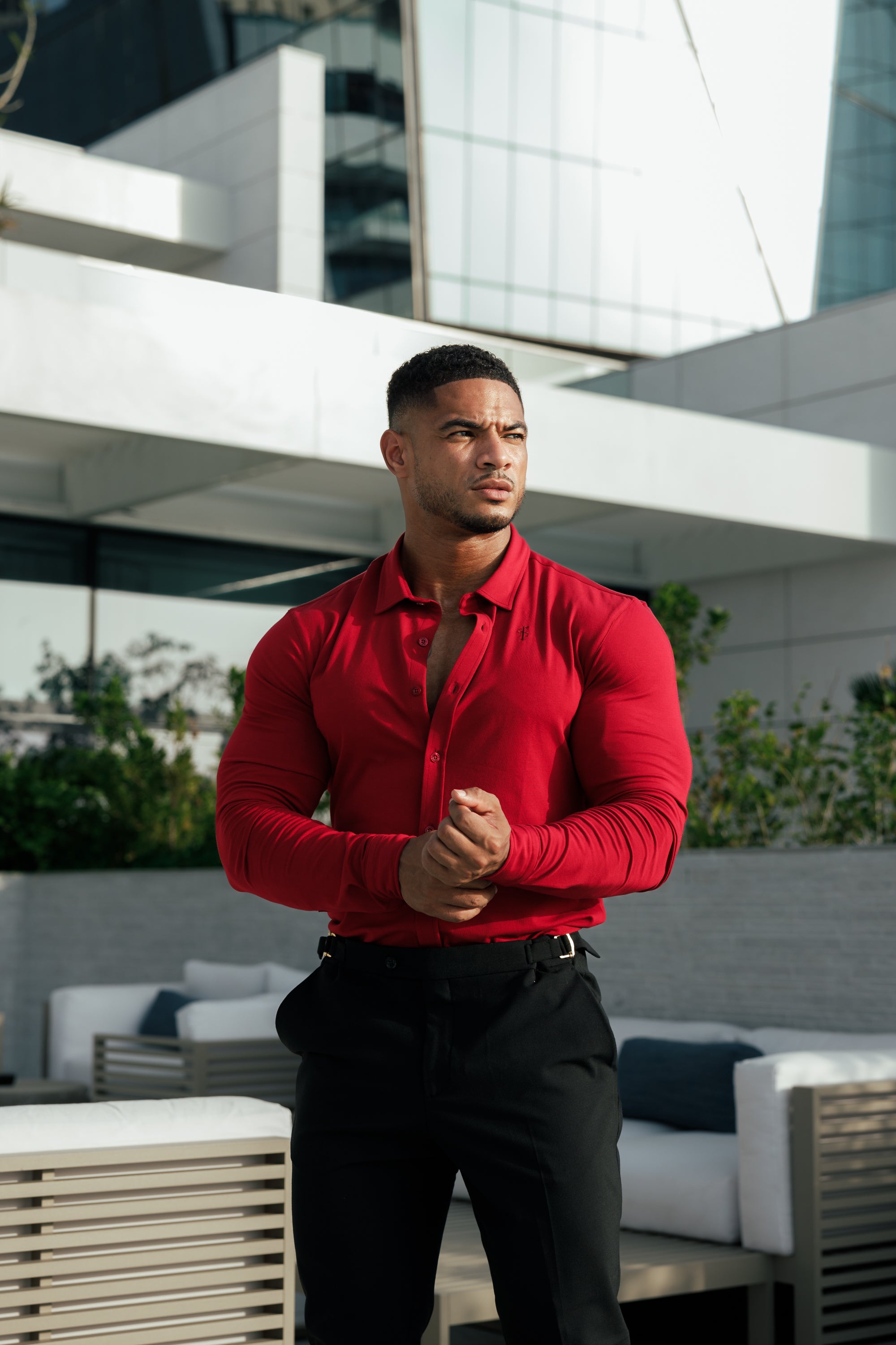 Fitted Ox Blood Long Sleeve Jersey - FSD002