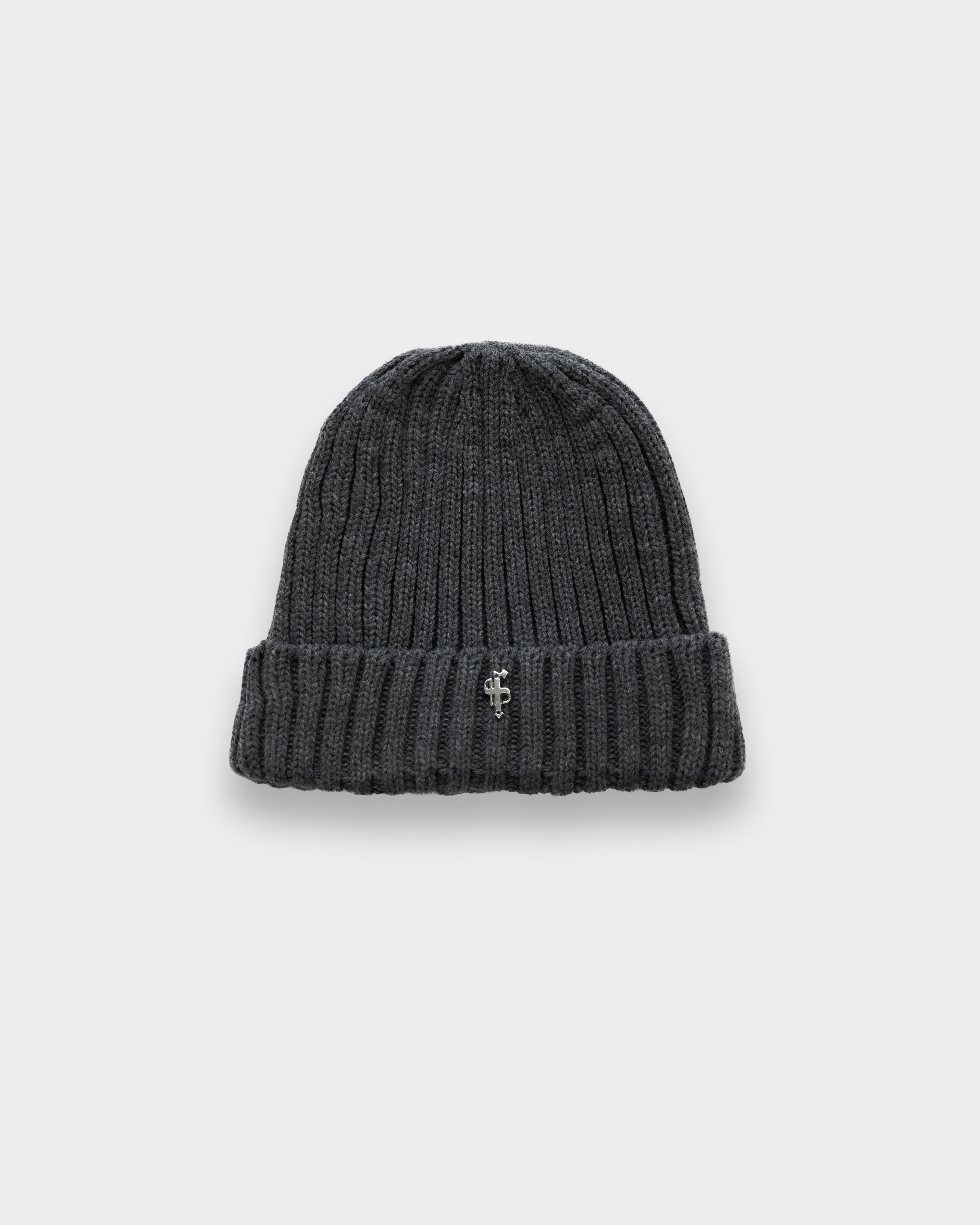 Ribbed Beanie Hat Charcoal - FSJ123
