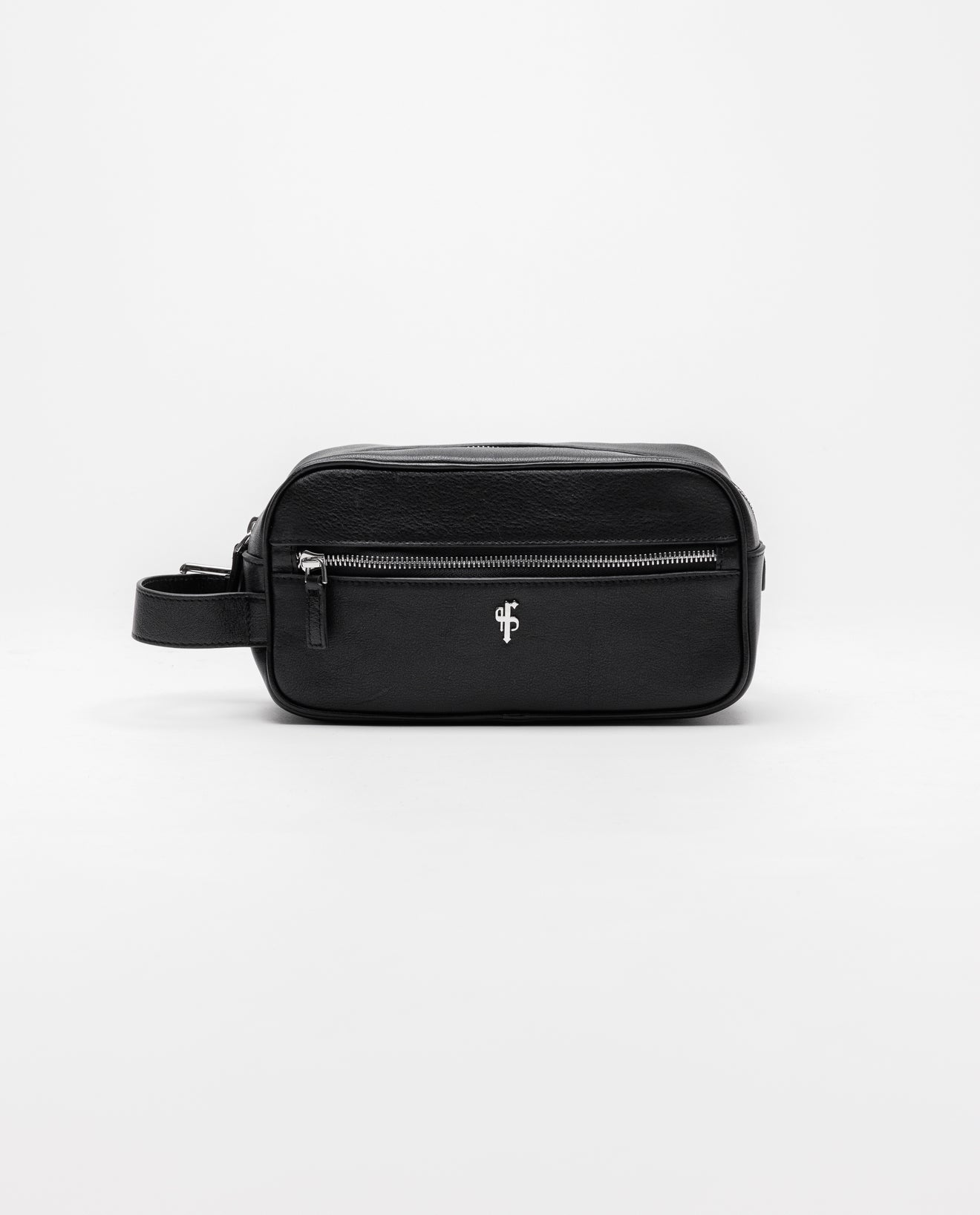 Black Leather Wash Bag - FSH1392