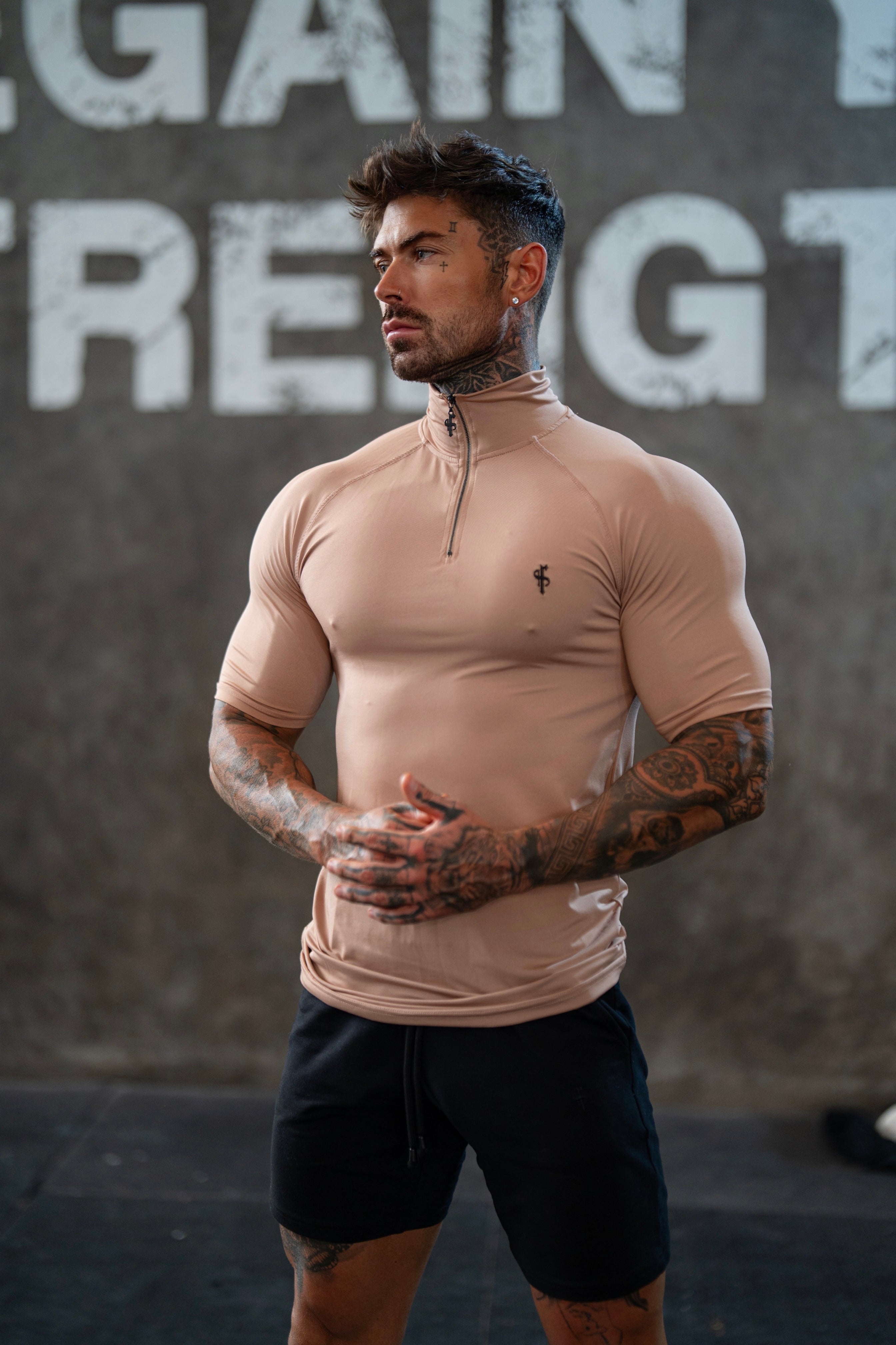 SS Coffee Half Zip Gym Top - FSH1313