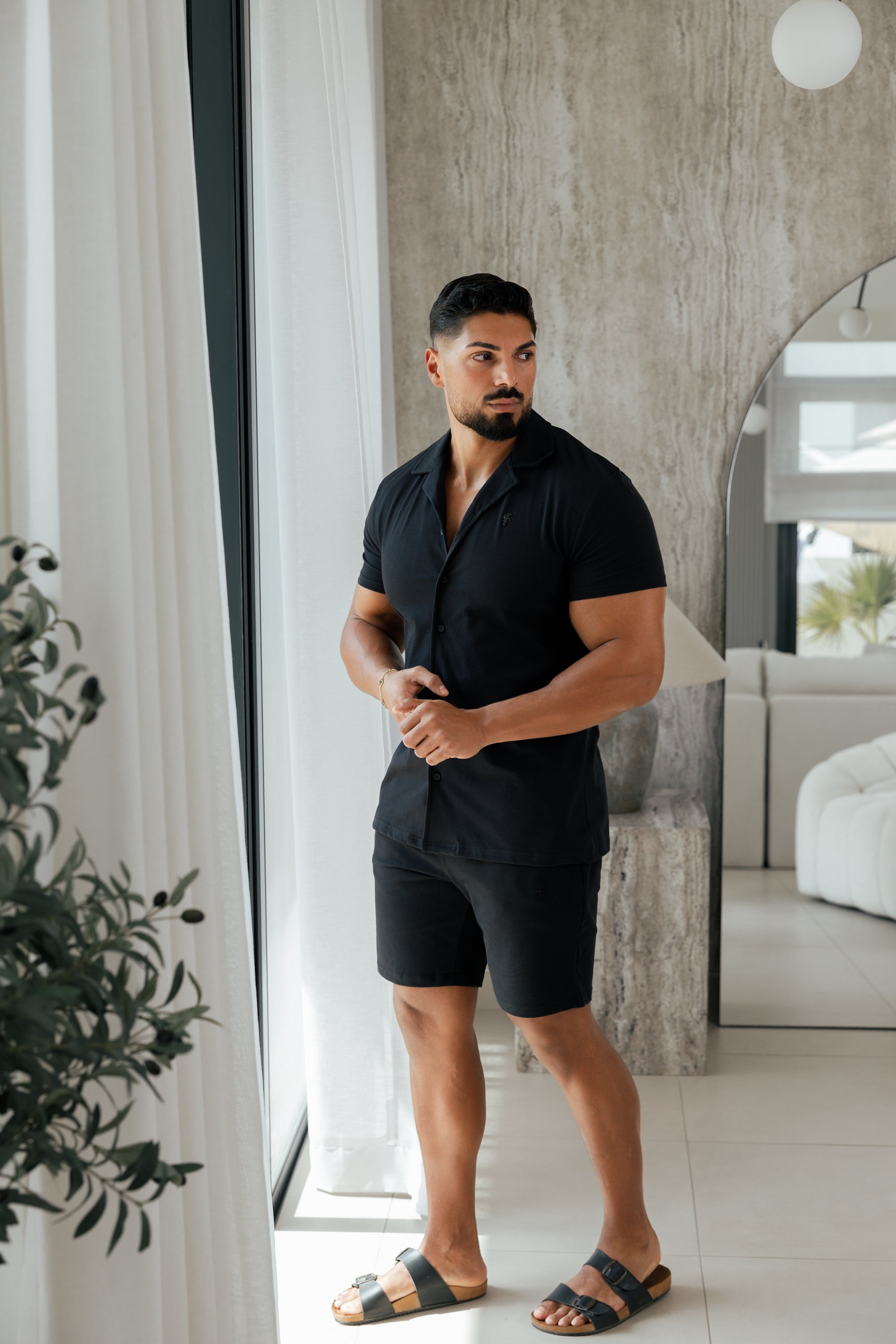 Black Elasticated Shorts - FSJS656