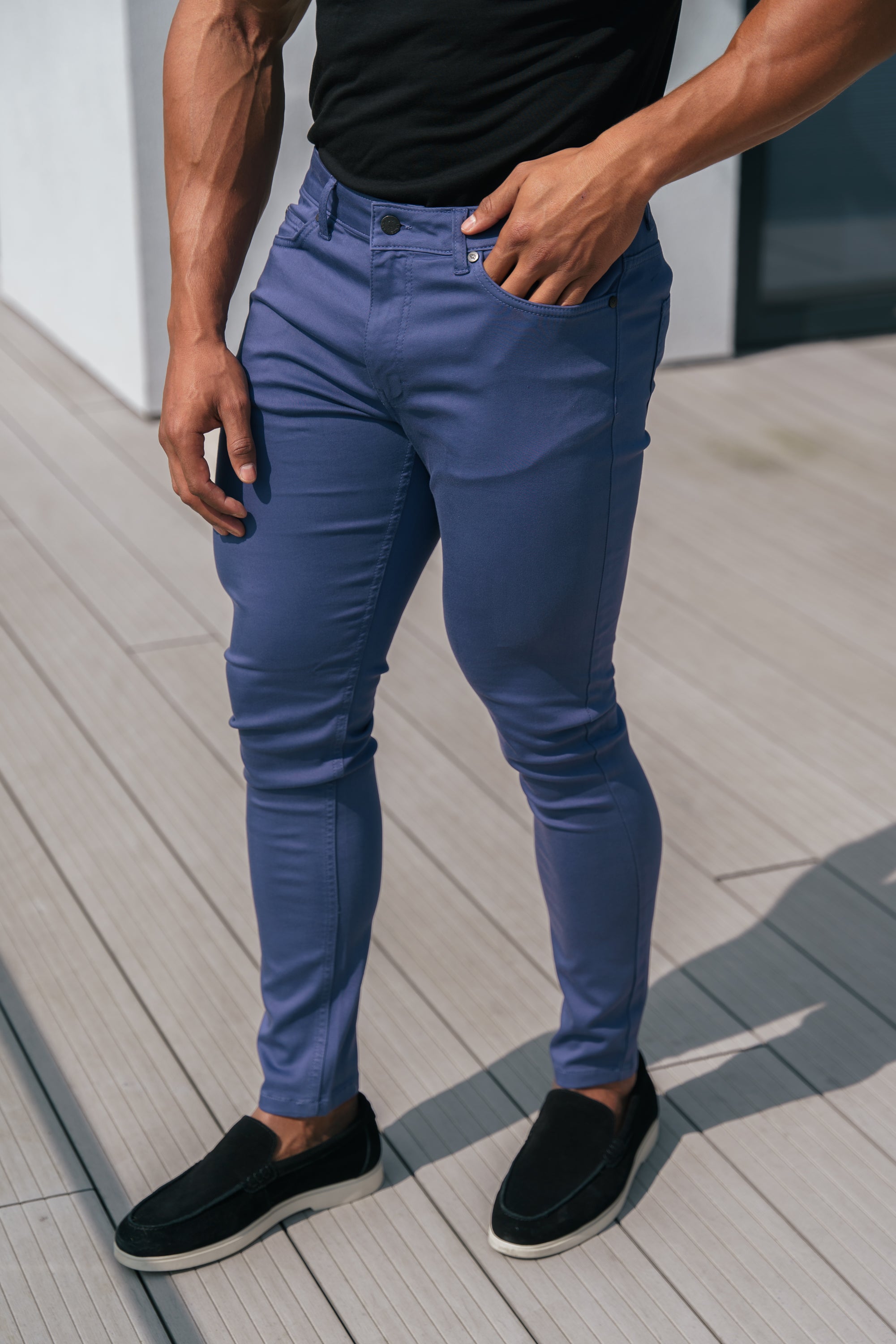 FS Slim Stretch Light Navy Sateen Pants - FSH1148