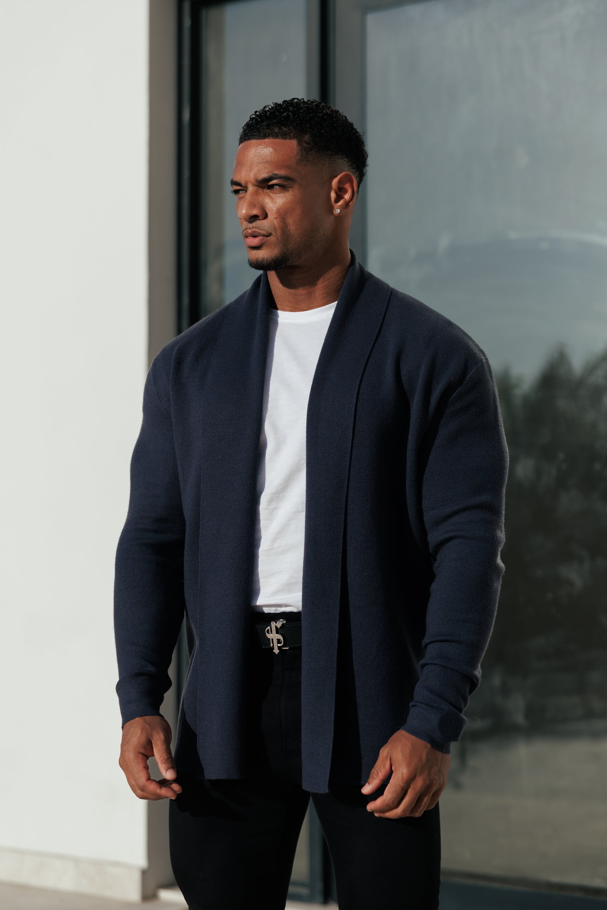 Soft Touch Shawl Cardigan Charcoal - FSA004