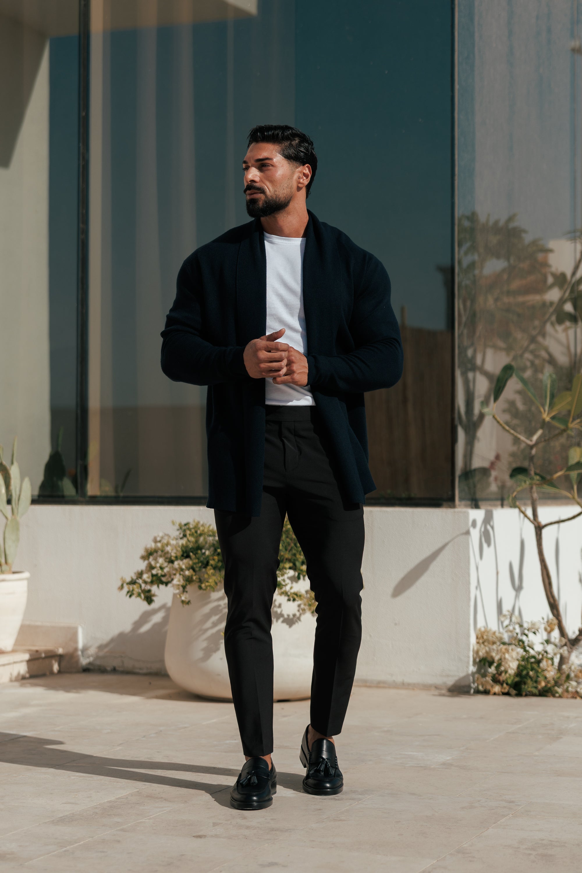 Soft Touch Shawl Cardigan Navy - FSA002