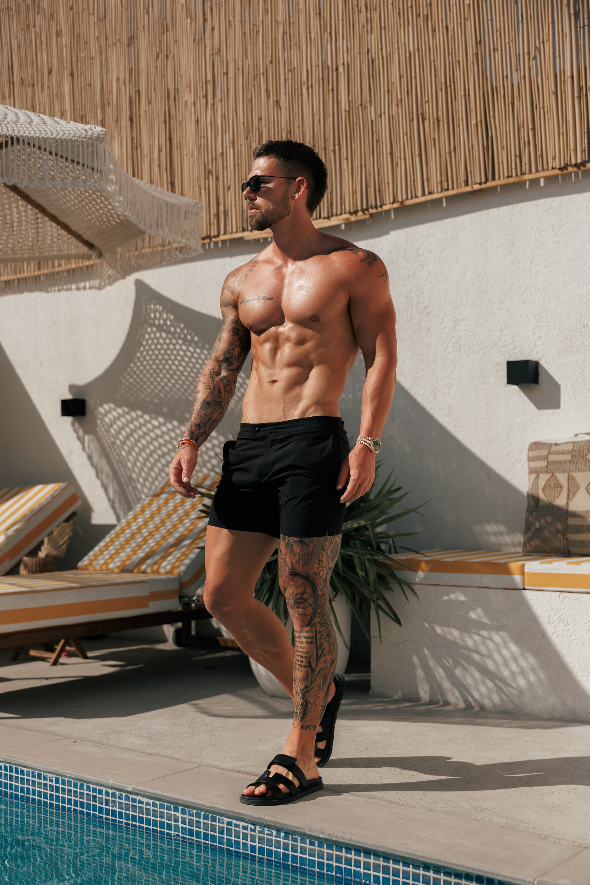 Black / Black Swim Shorts - FSN222