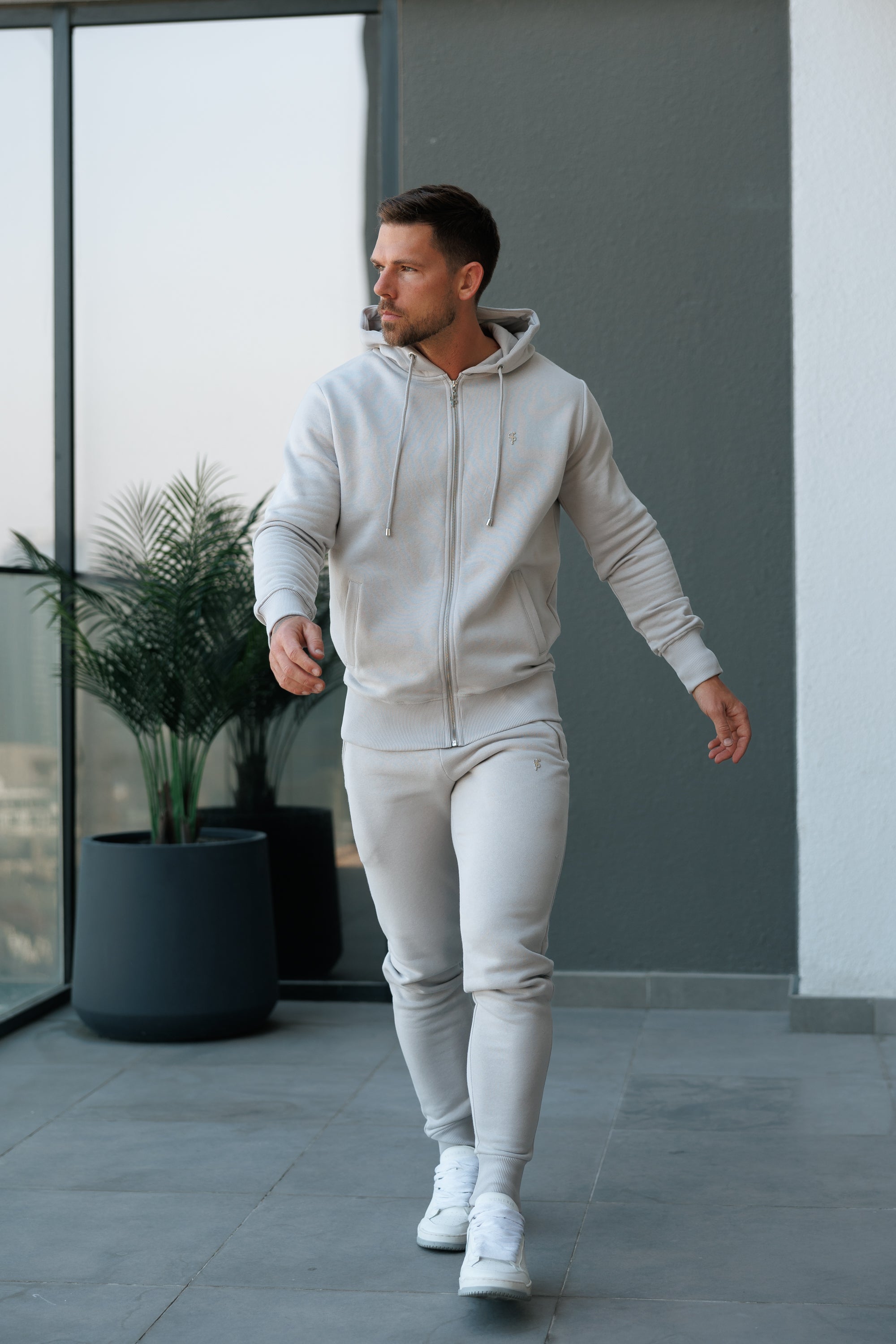 Light Grey / Silver Full Zip Hoodie with Pockets - FSH1250