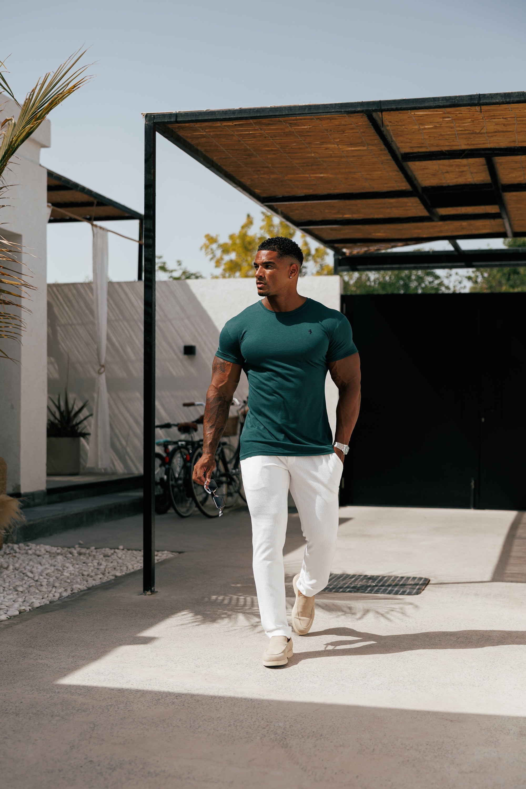 Forest Green / Black Bamboo Crew T Shirt - FSH1213 (PRE ORDER 17TH SEPTEMBER)