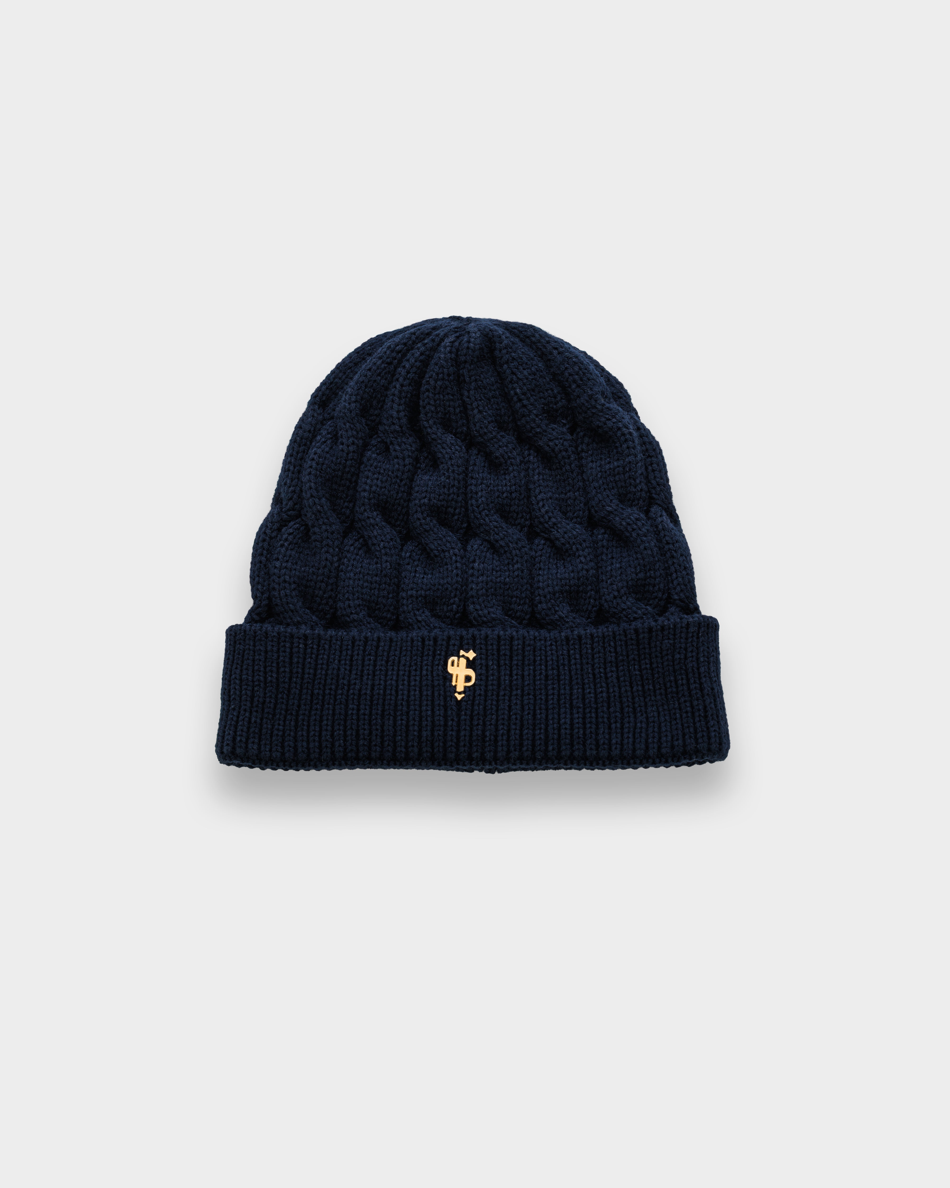 Link Weave Beanie Hat Navy - FSJ109