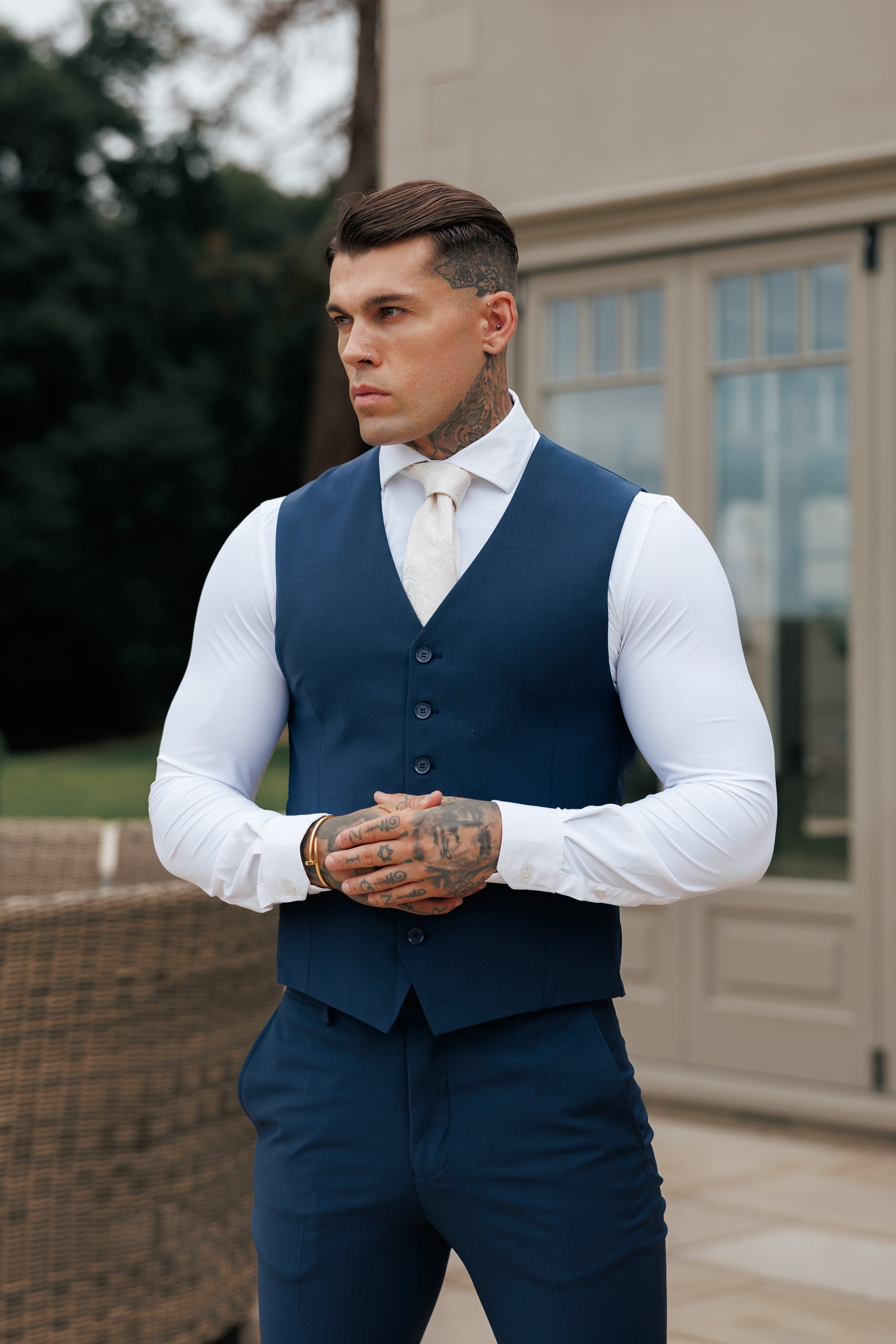 Slim Formal Waistcoat Navy - FSW012