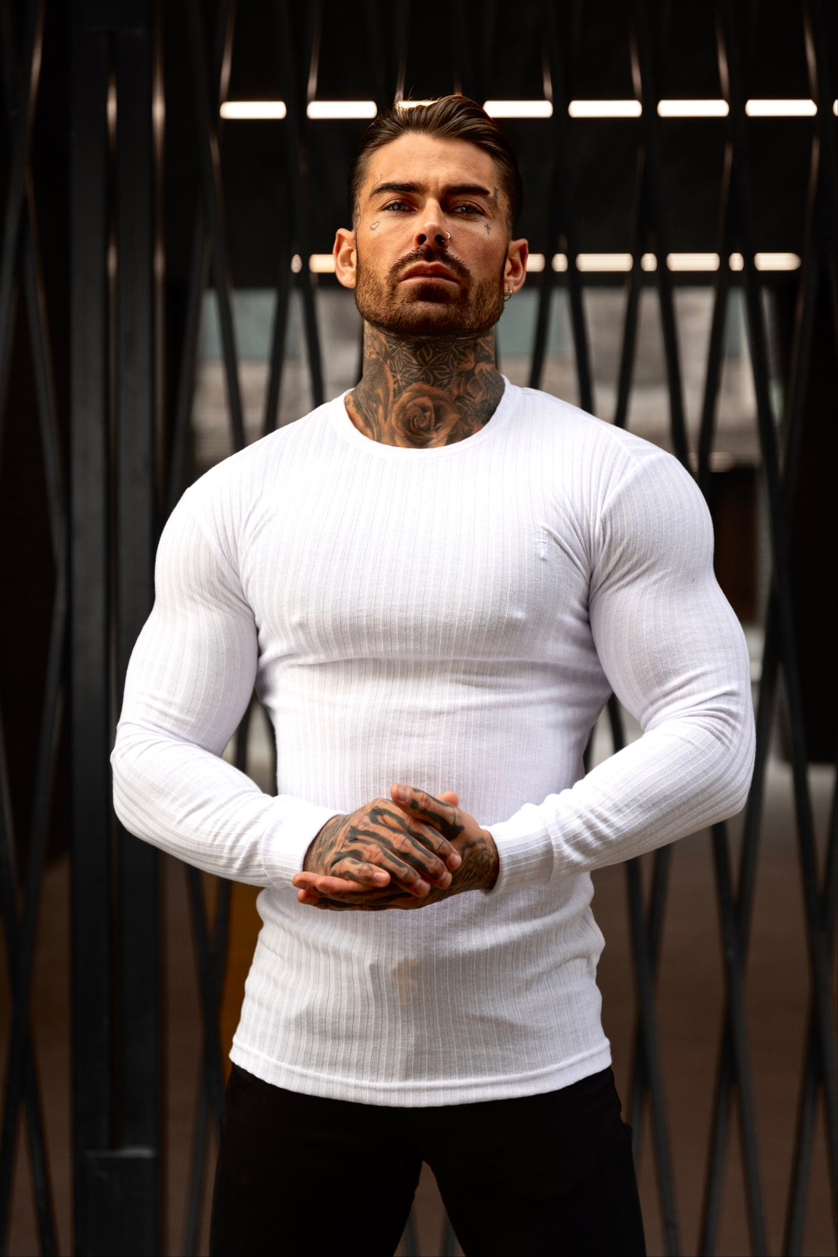 Classic White Ribbed Knit Jumper With Tonal Embroidery - FSH942 (PRE ORDER 30TH OCTOBER)