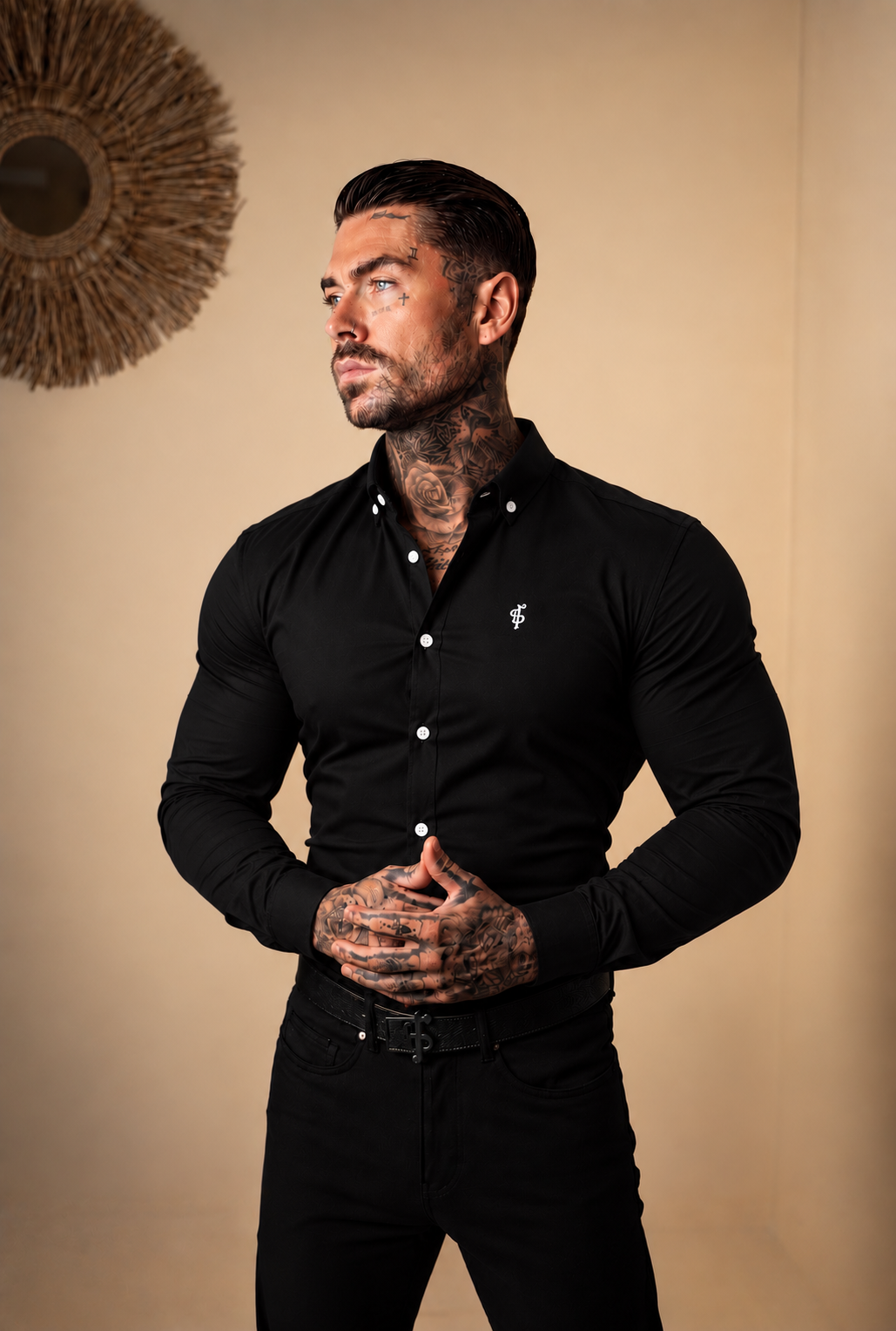 Super Slim Stretch Classic Oxford Black - FS302