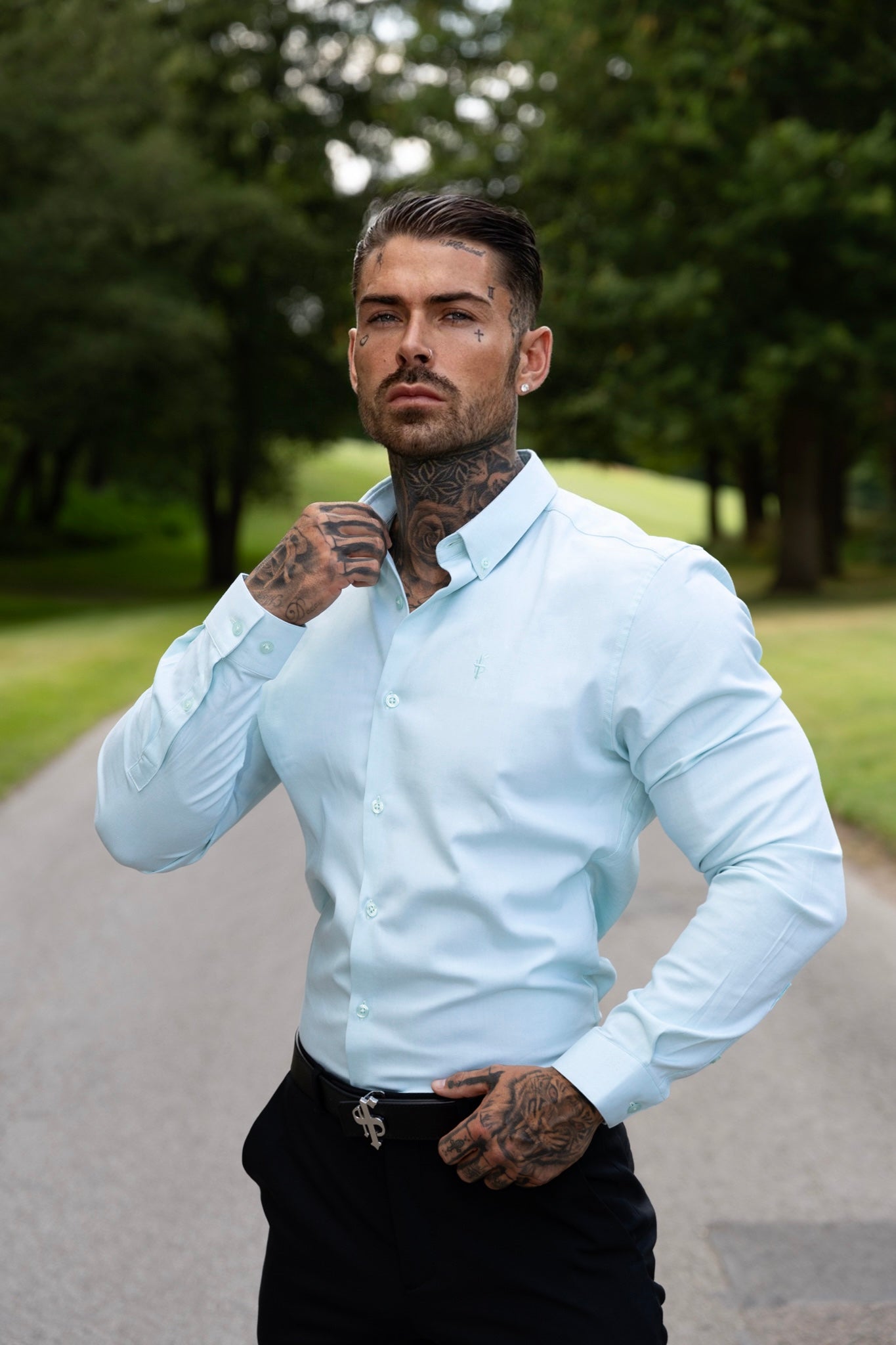 Classic Stretch Oxford Long Sleeve Mint - FS1010