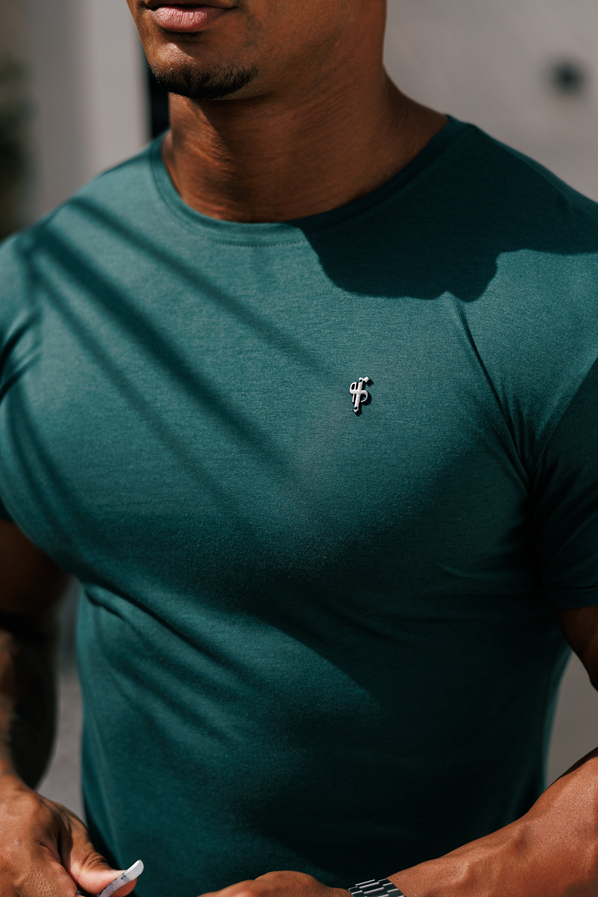 Forest Green / Black Bamboo Crew T Shirt - FSH1213 (PRE ORDER 17TH SEPTEMBER)