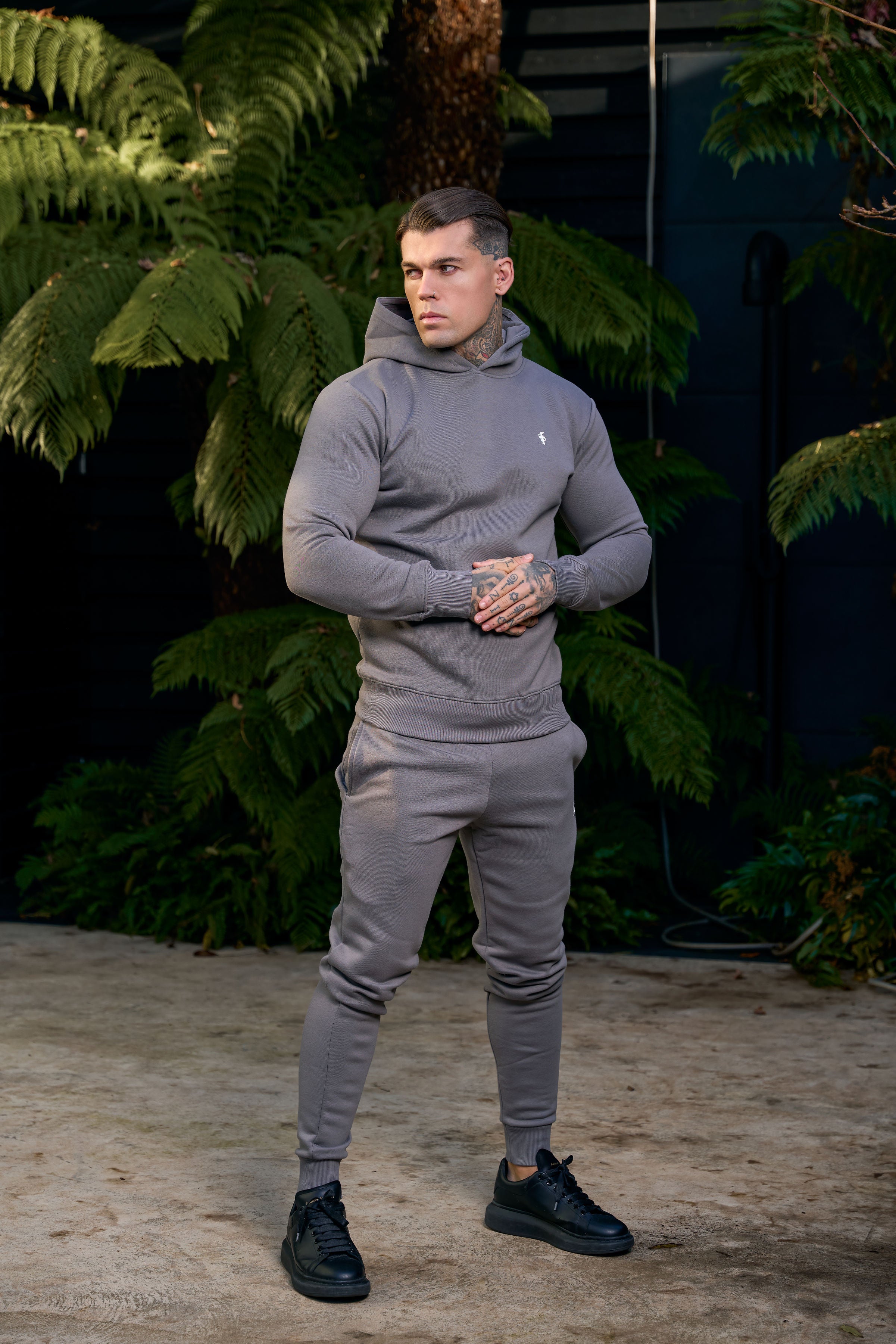 FS Plain Charcoal Tracksuit Sweat Pants with FS Branding - FSH1199