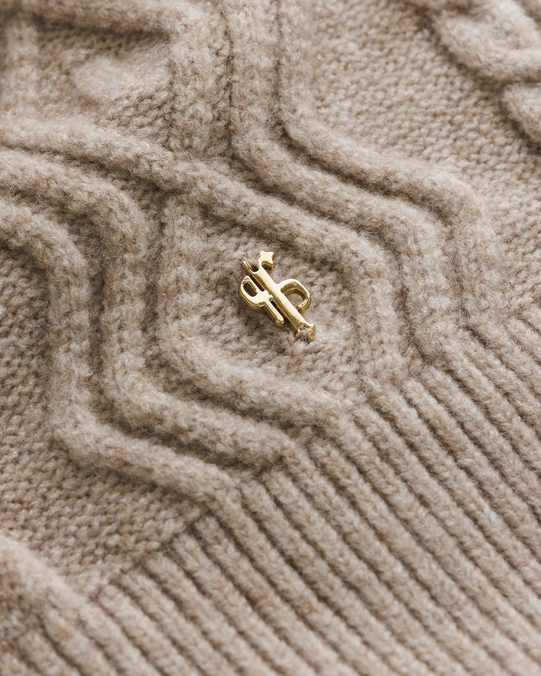 Beige Knitted Scarf - FSN233