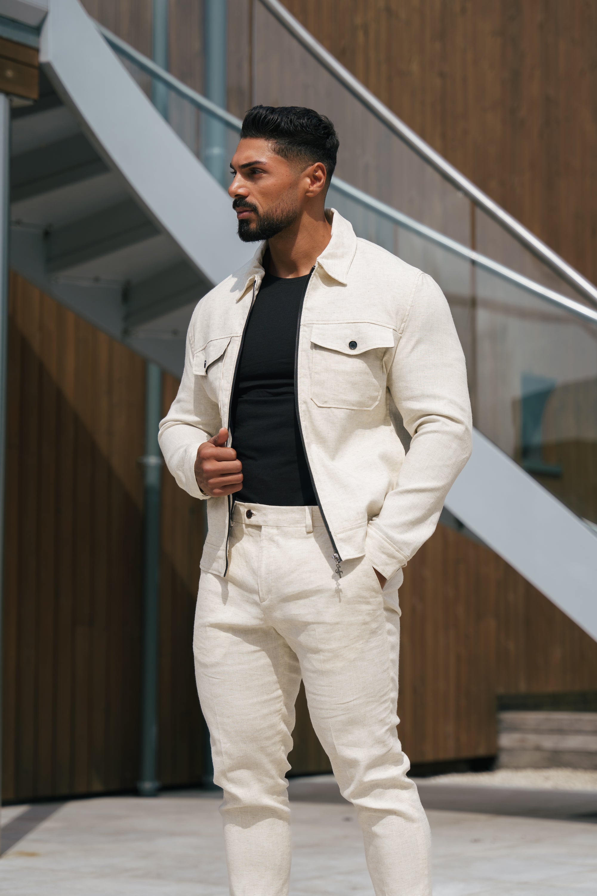 Linen Zipped Jacket - FSCJ001