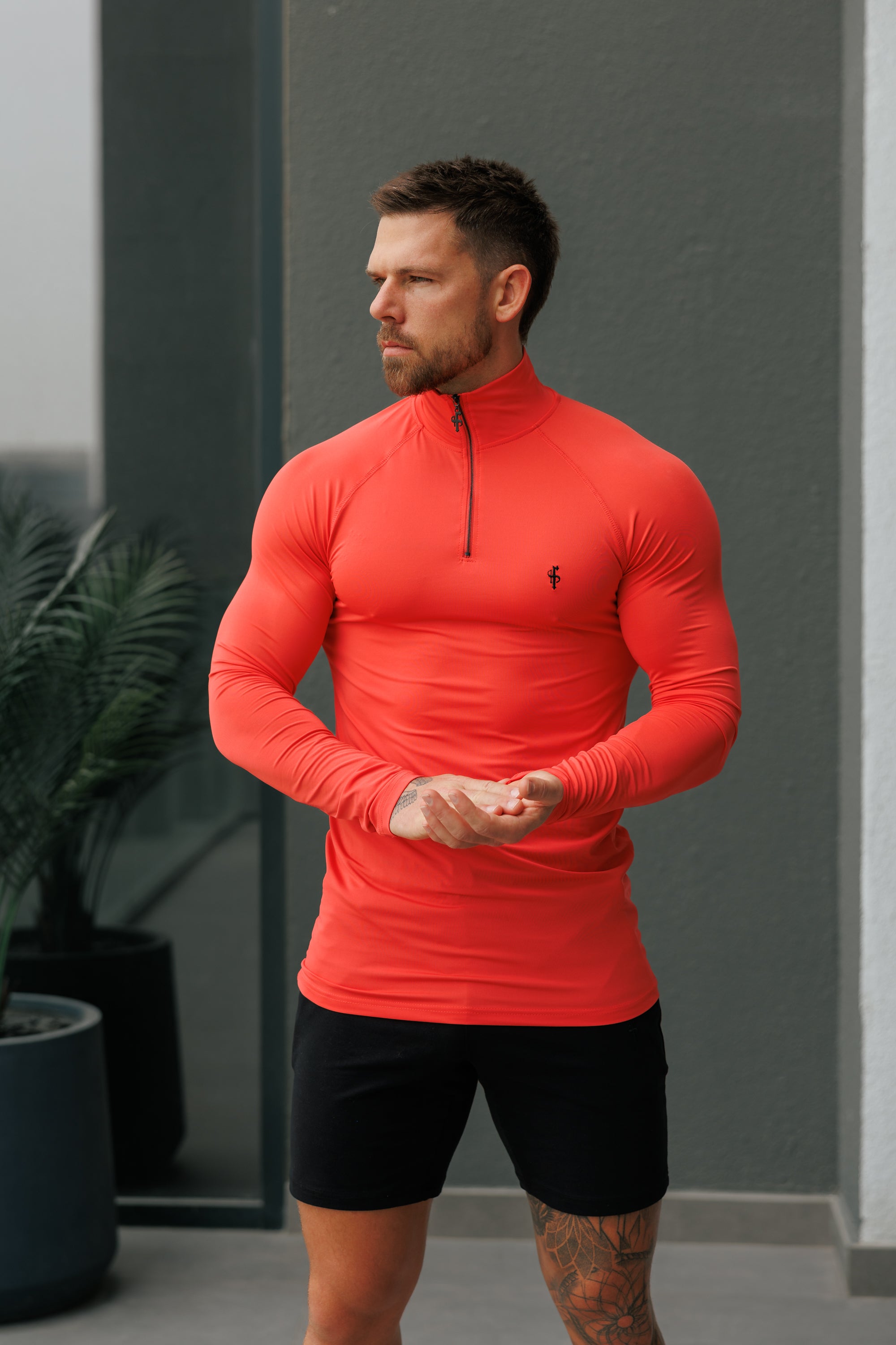 LS Coral Half Zip Gym Top - FSH1284