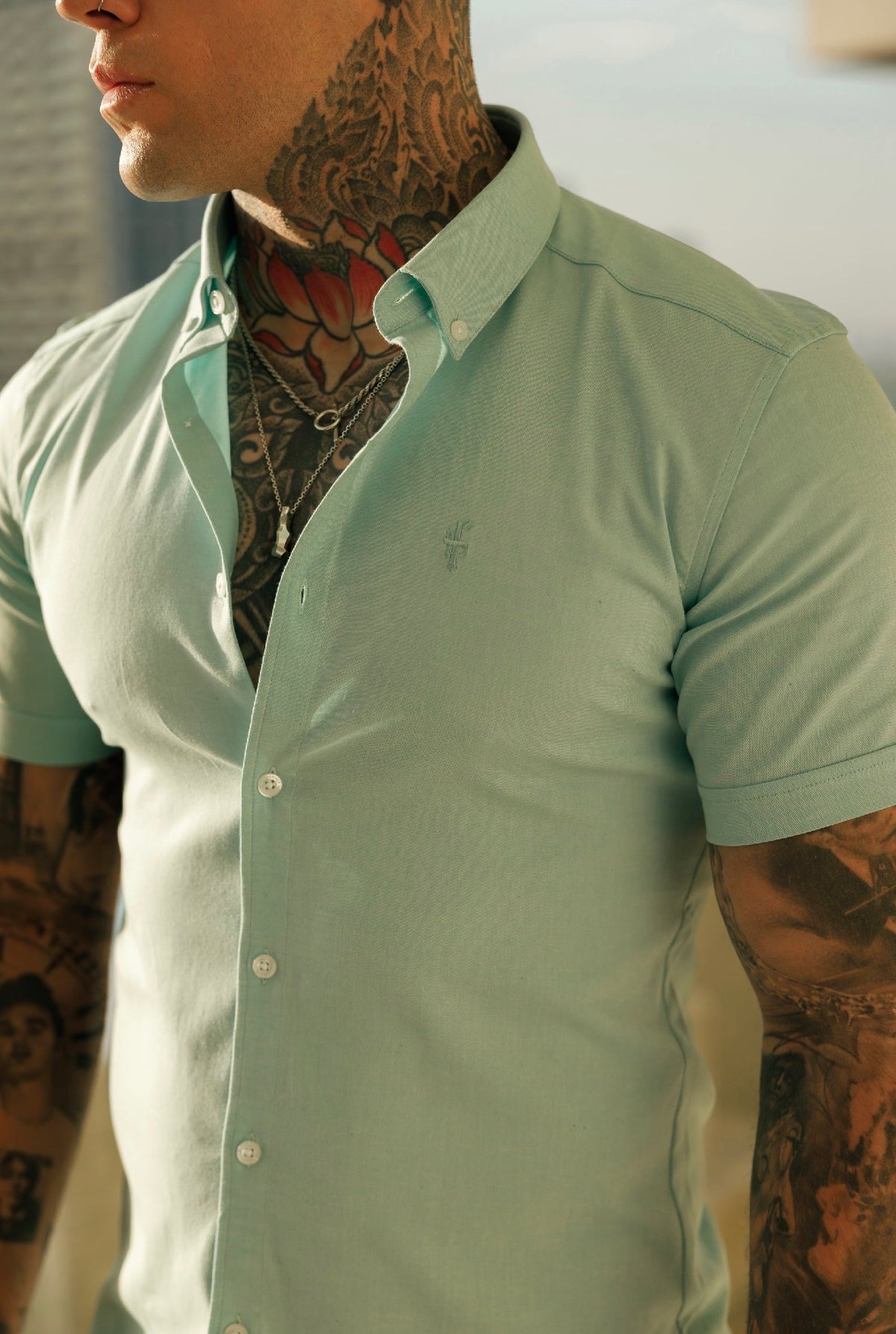 Classic Stretch Oxford Short Sleeve Mint - FS1011