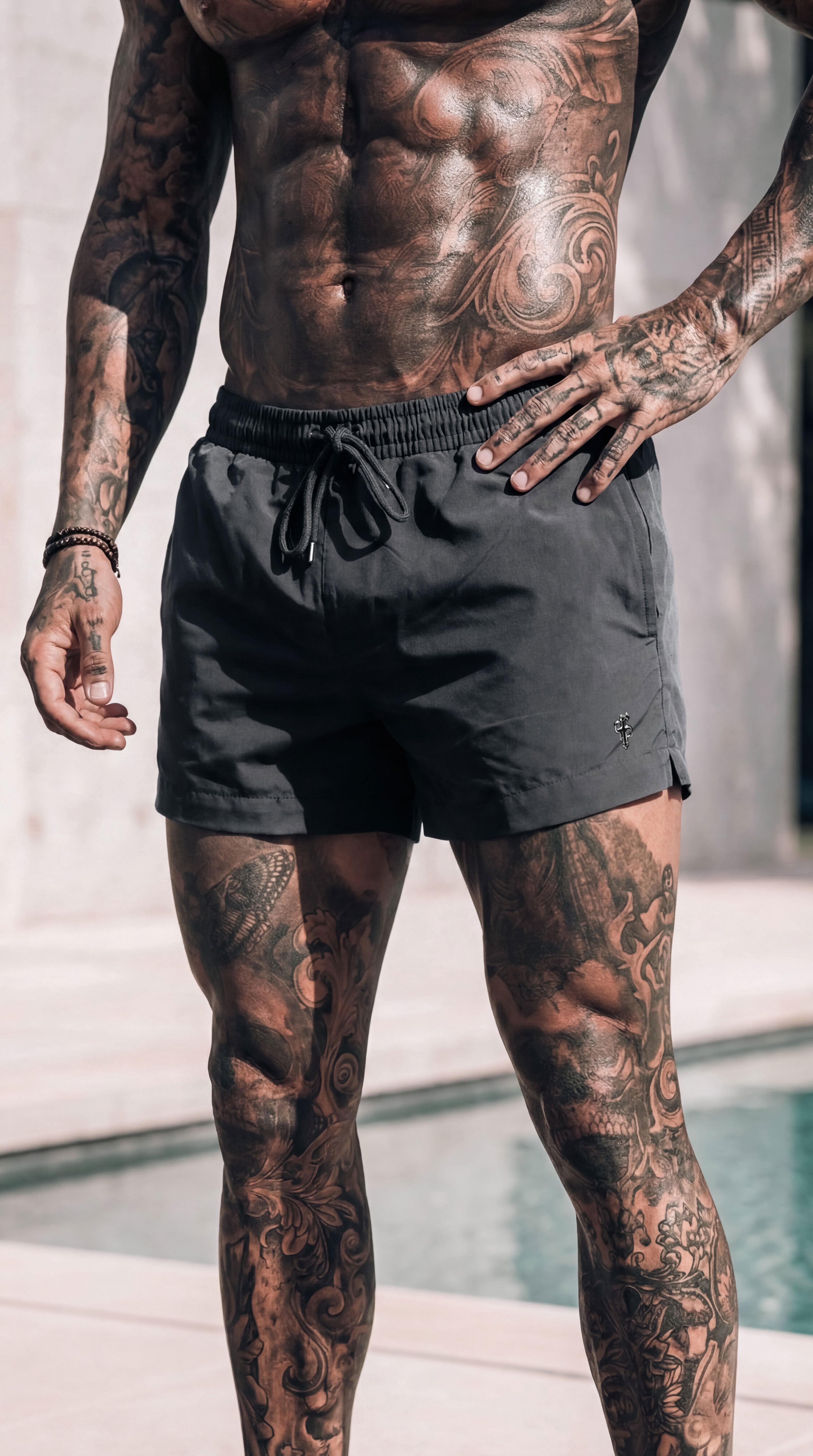 Charcoal / Silver Swim Shorts - FSH1317