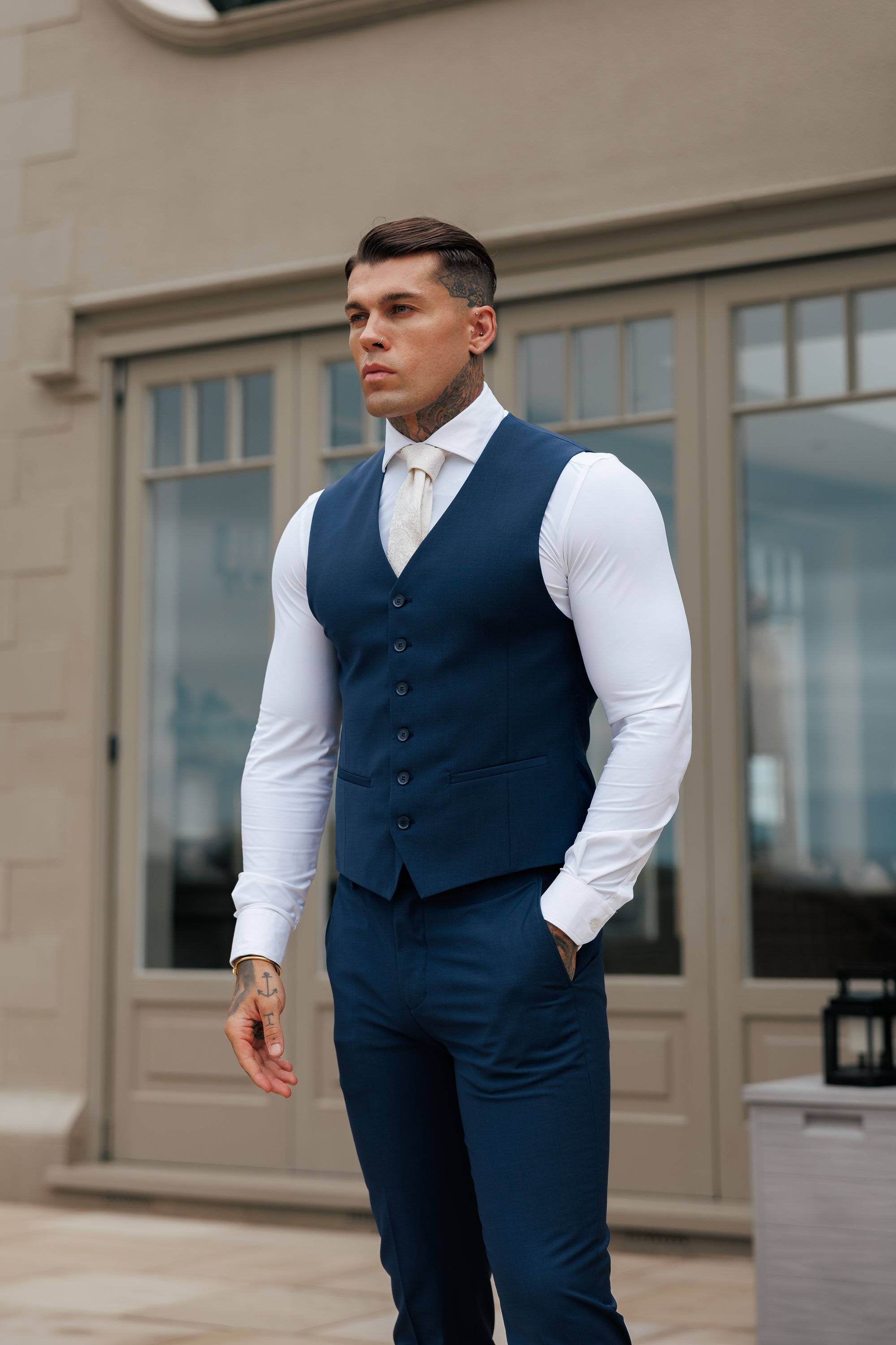 Slim Formal Waistcoat Navy - FSW012