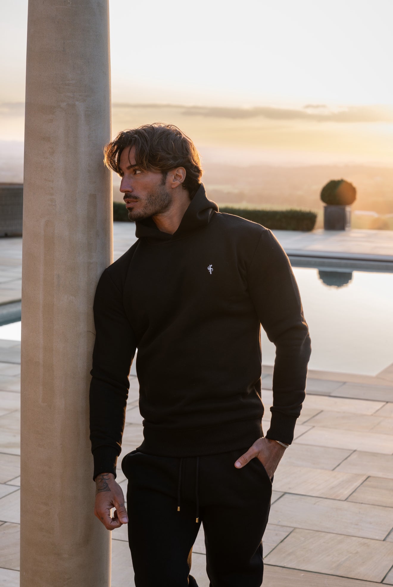 Plain Black Hoodie With FS Branding - FSH1189