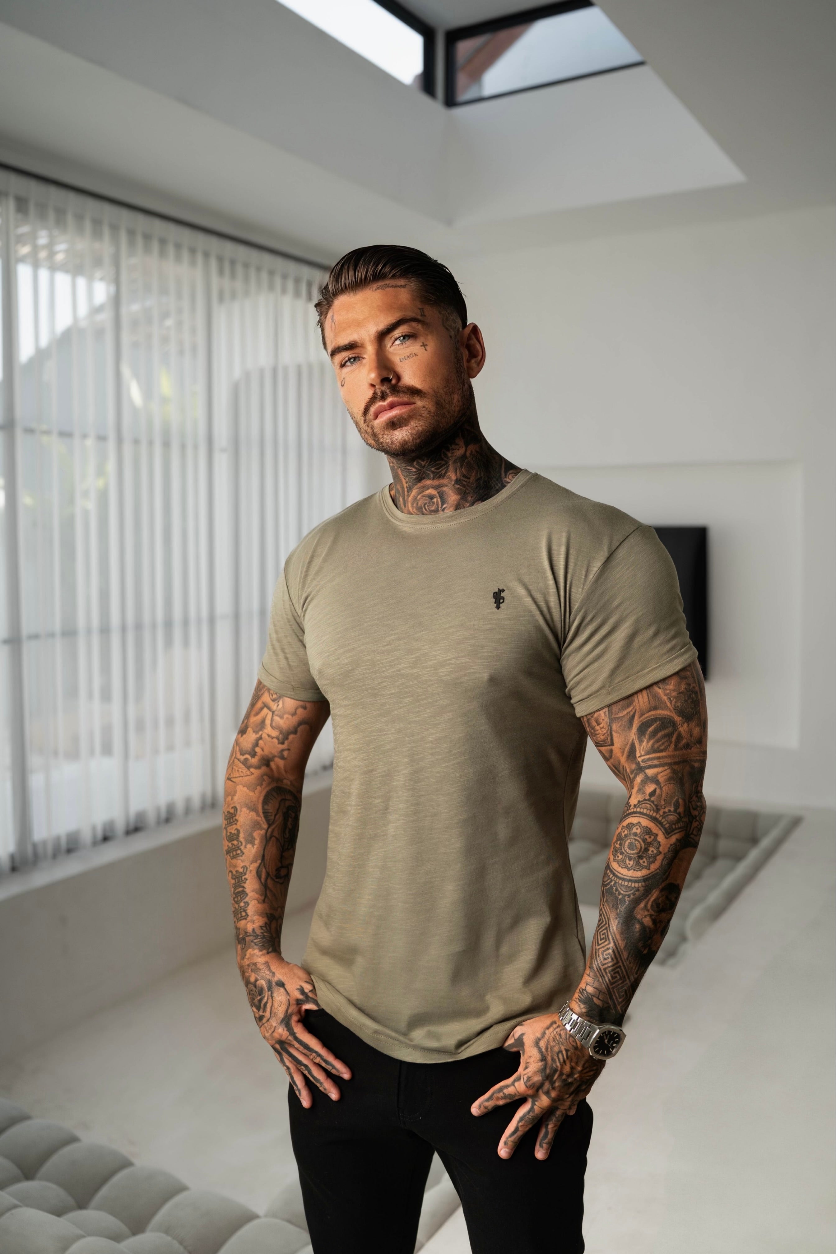 Olive Slub Crew T-Shirt - FSH1331