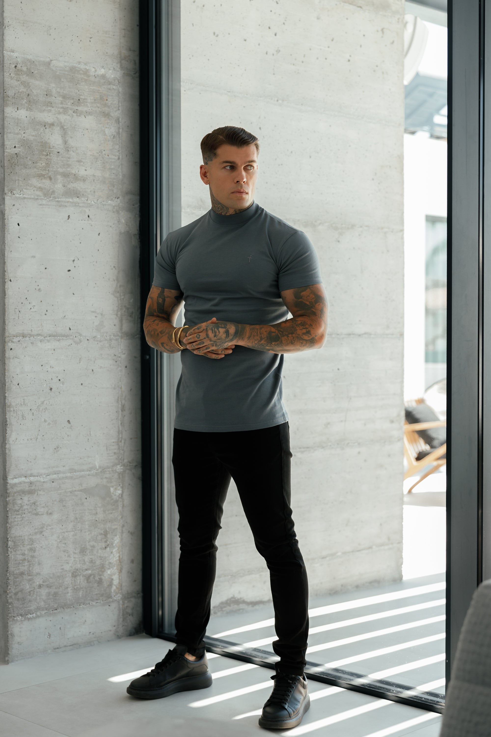 Slim Stretch Black Sateen Trousers - FSH405 (PRE ORDER 31ST AUGUST)