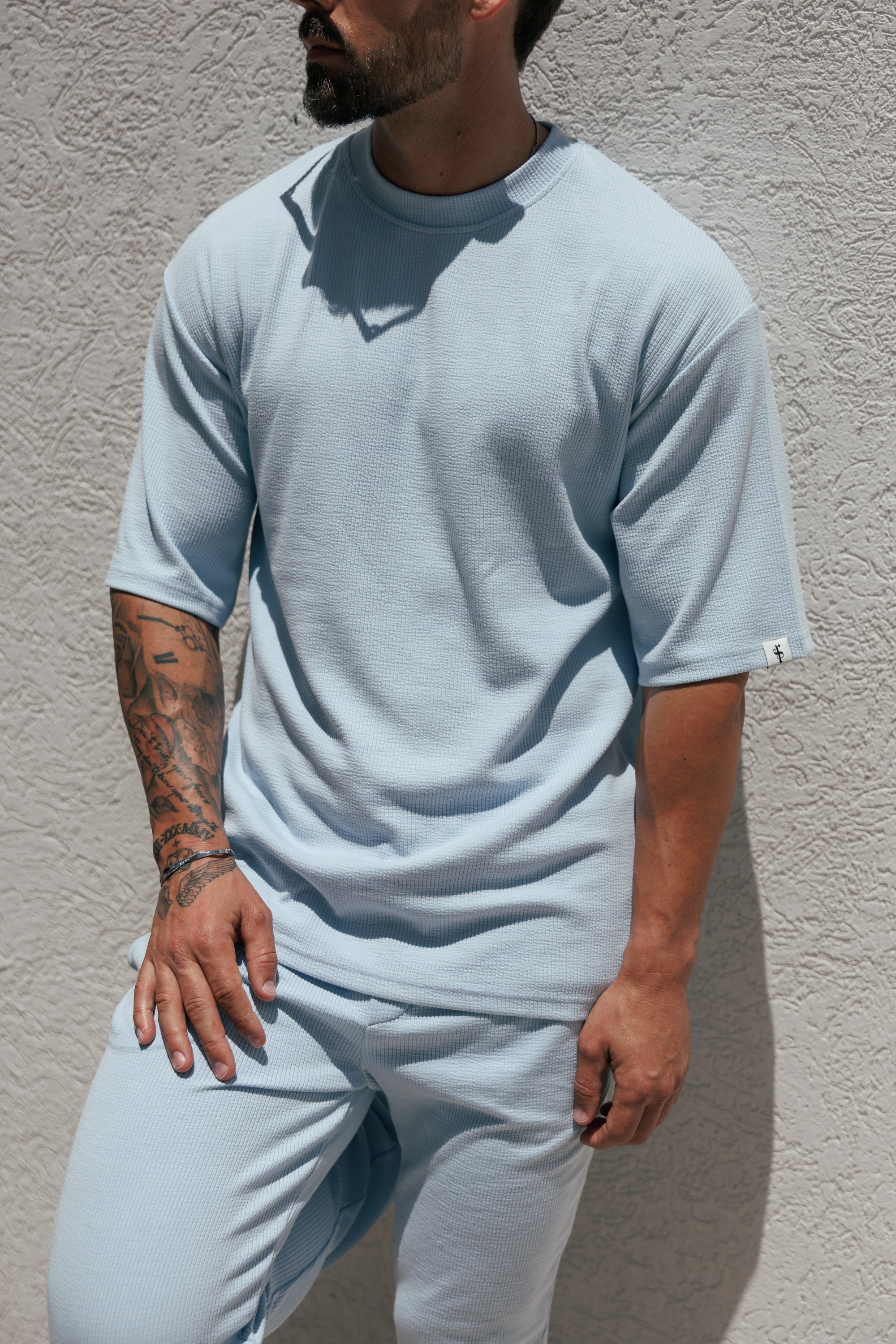 Jersey Cord Light Blue Oversized T-Shirt - FSR106 (PRE ORDER 29TH MAY)