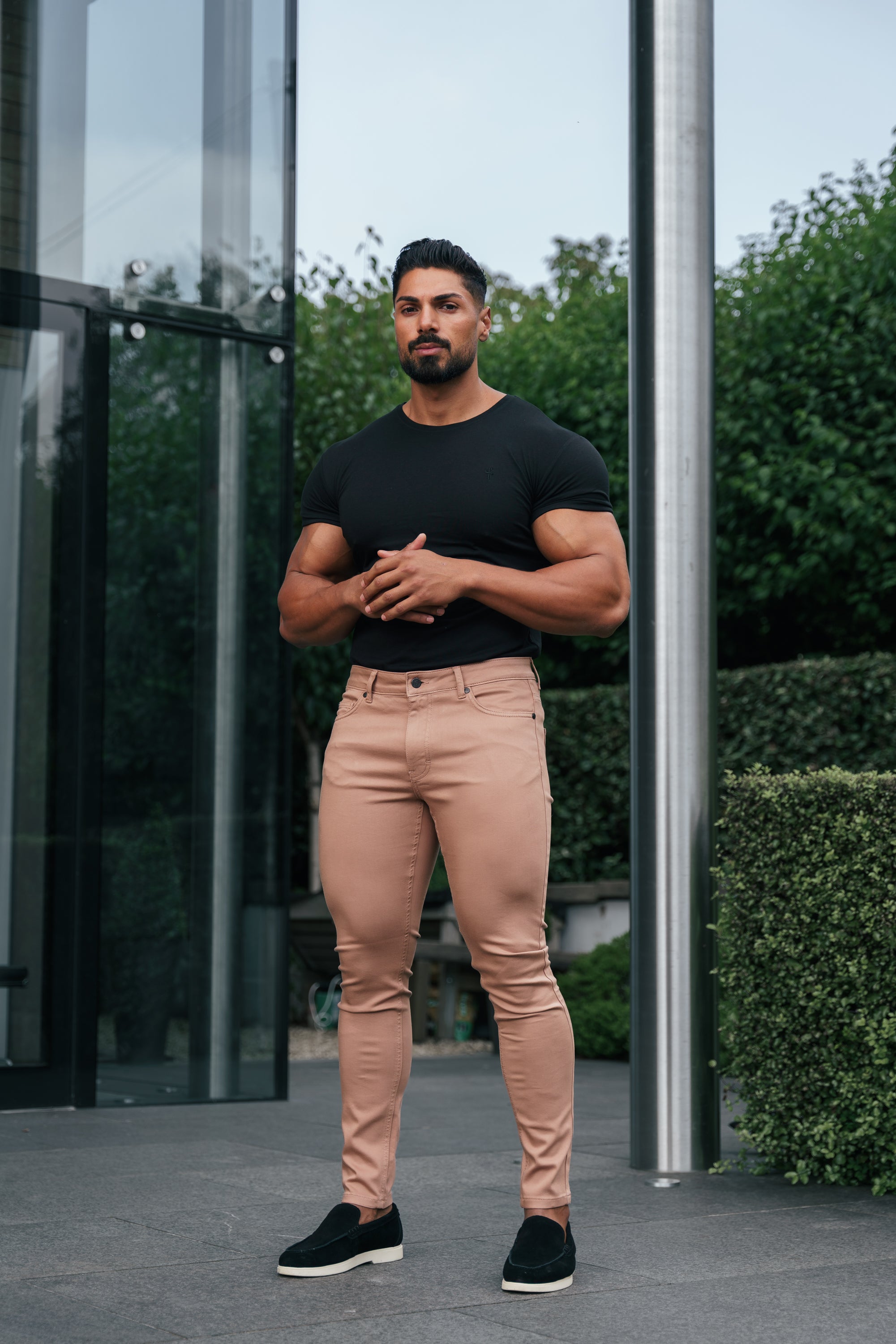 FS Slim Stretch Coffee Sateen Pants - FSH1146