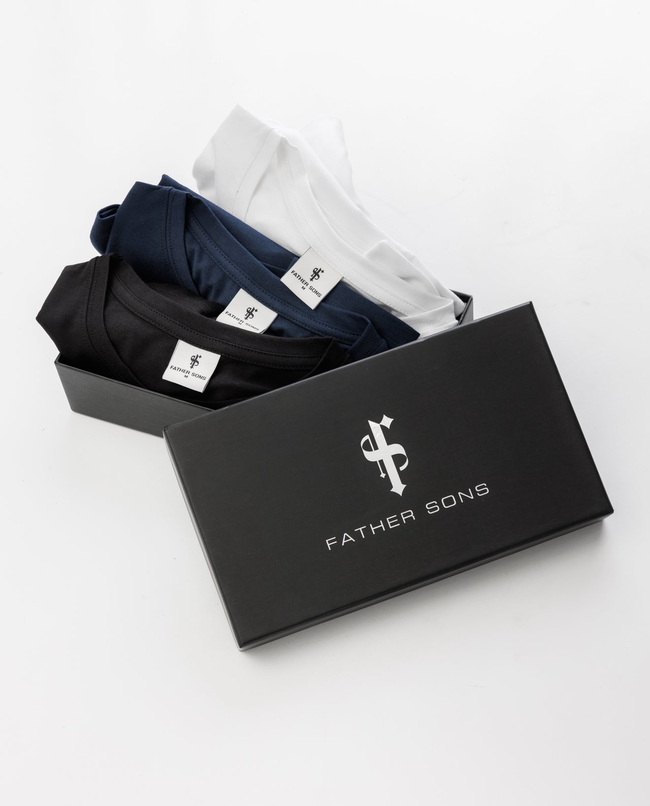 3 x Boxed Crew T-shirts Black, Navy, White - FSH1432