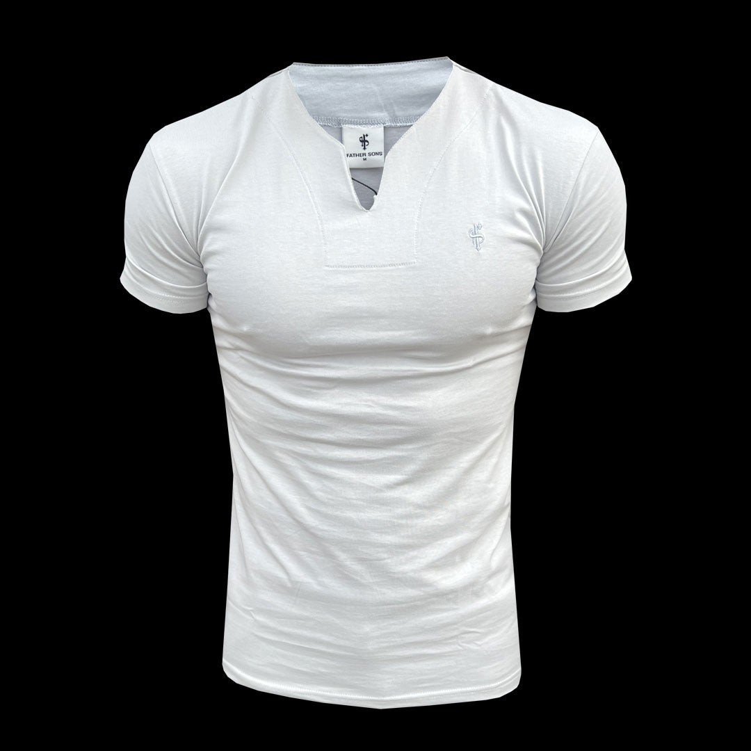 Advanced V Neck Crew Short Sleeve Light Grey - FSH1013