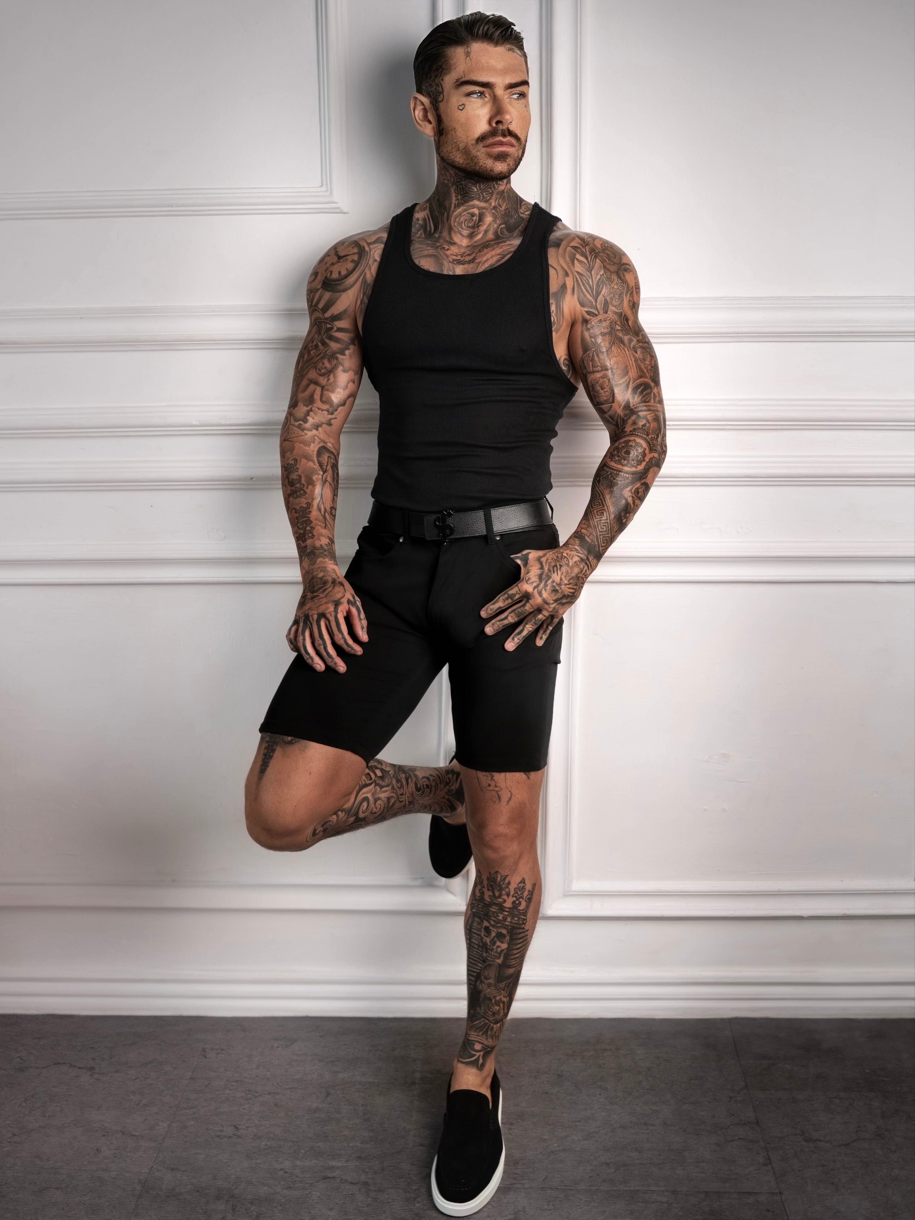 Ultra Stretch Black Relaxed Shorts - FSJS005