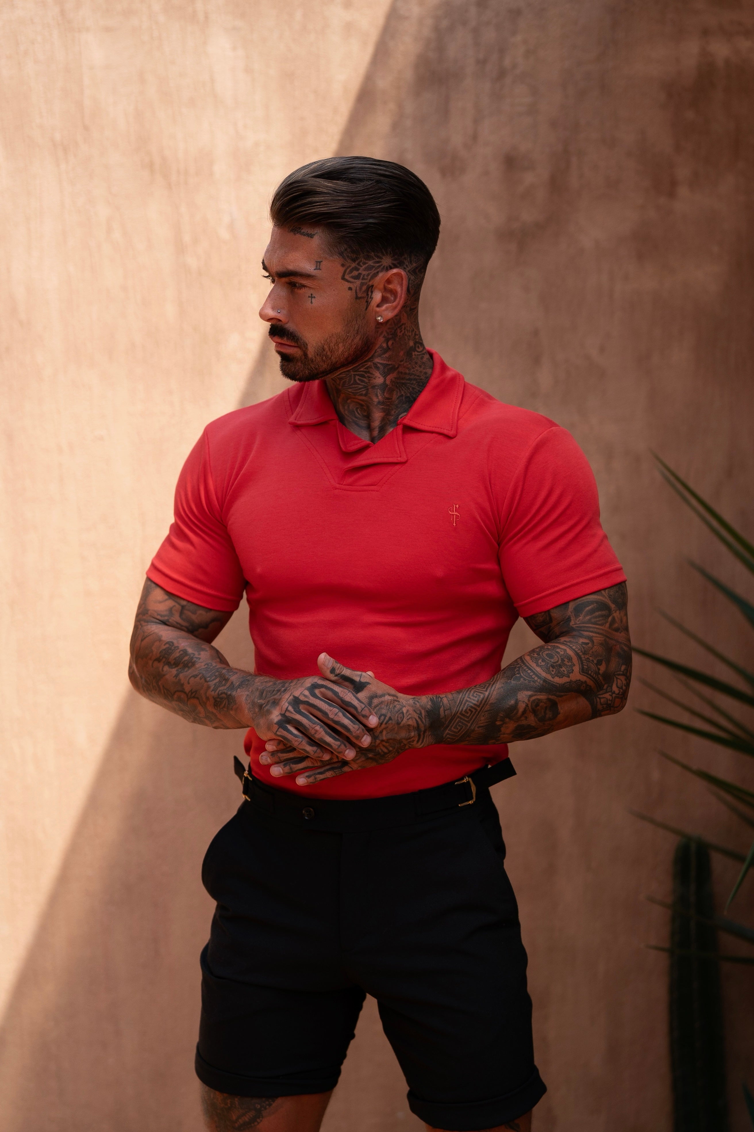 Classic Polo With Revere Collar Red - FSH1123
