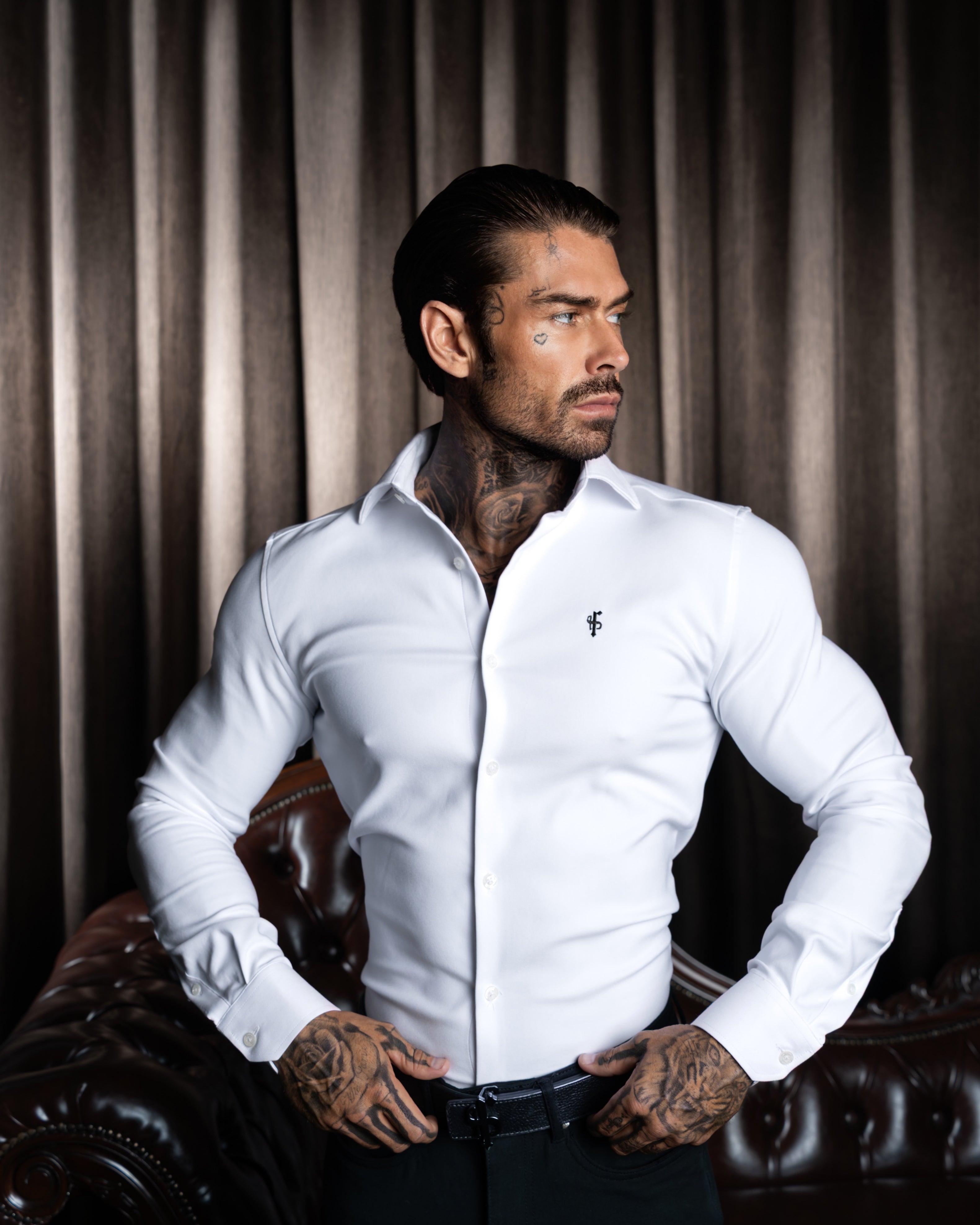 Classic Scuba White Long Sleeve Stretch with Cutaway Collar - FS1240