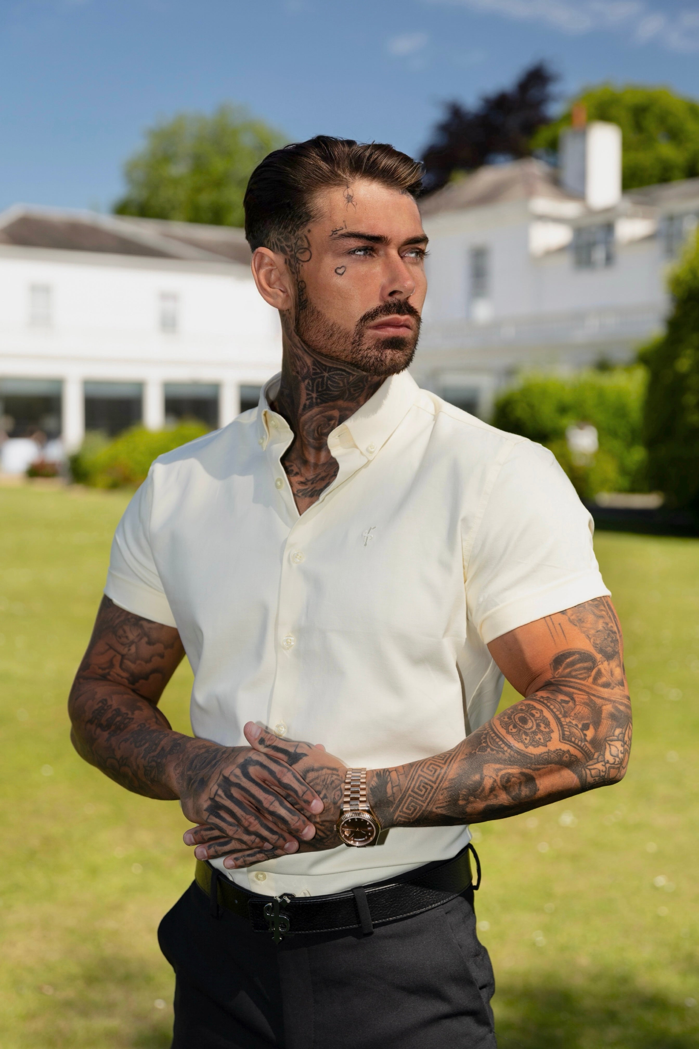 Classic Stretch Oxford Short Sleeve Lemon - FS1009