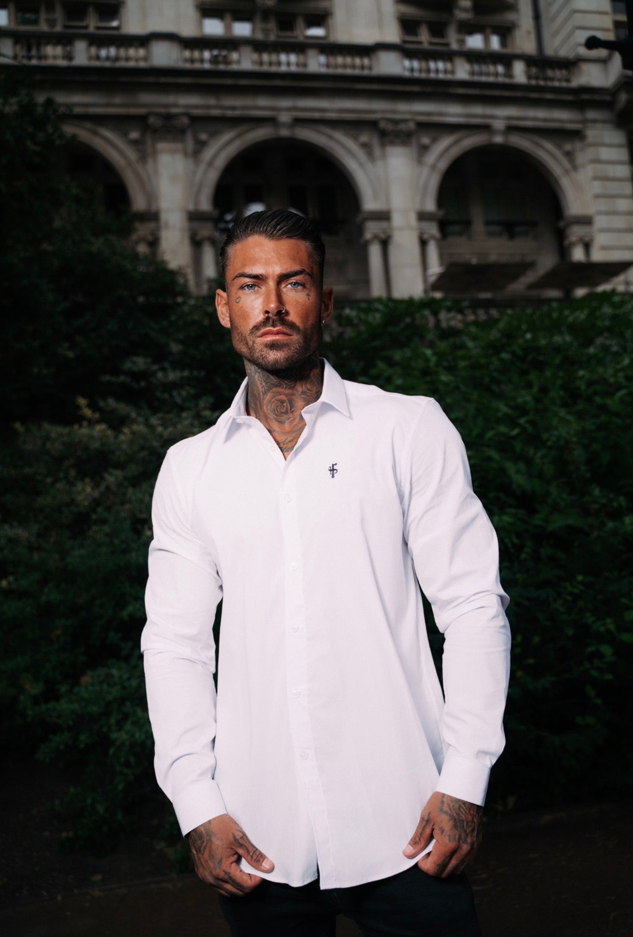 Boxy Stretch White Long Sleeve - FSBOXY896