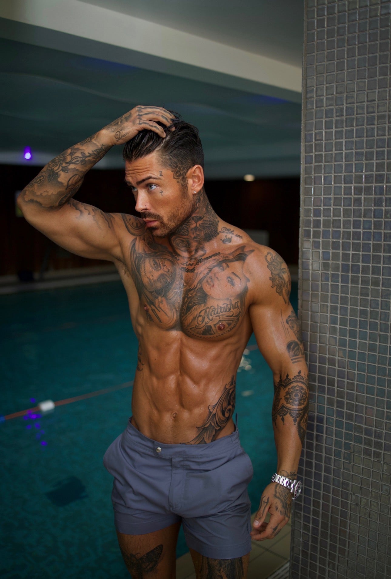 Grey / Silver Swim Shorts - FSN100